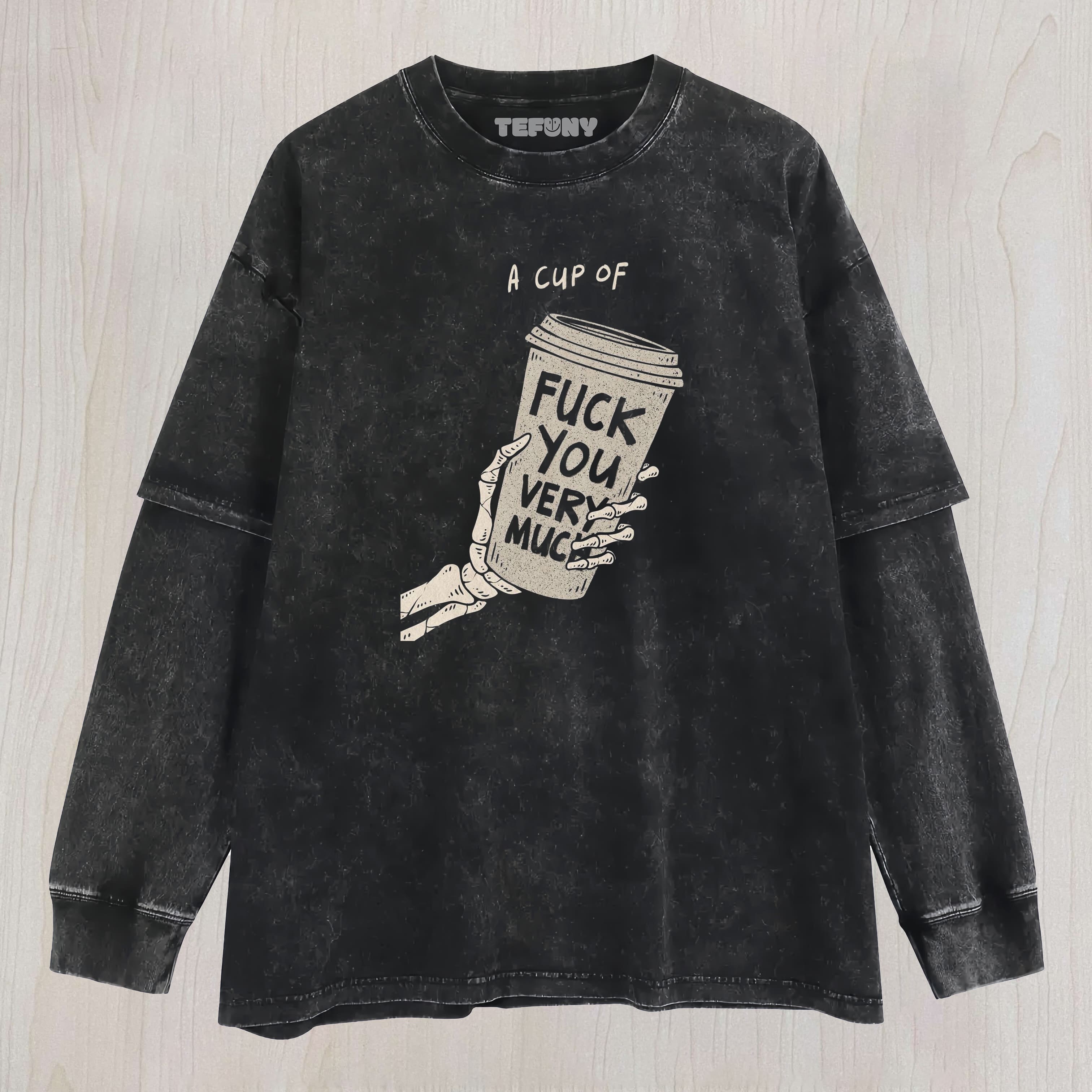 A CUP OF F Y V M LAYERED LONG SLEEVE