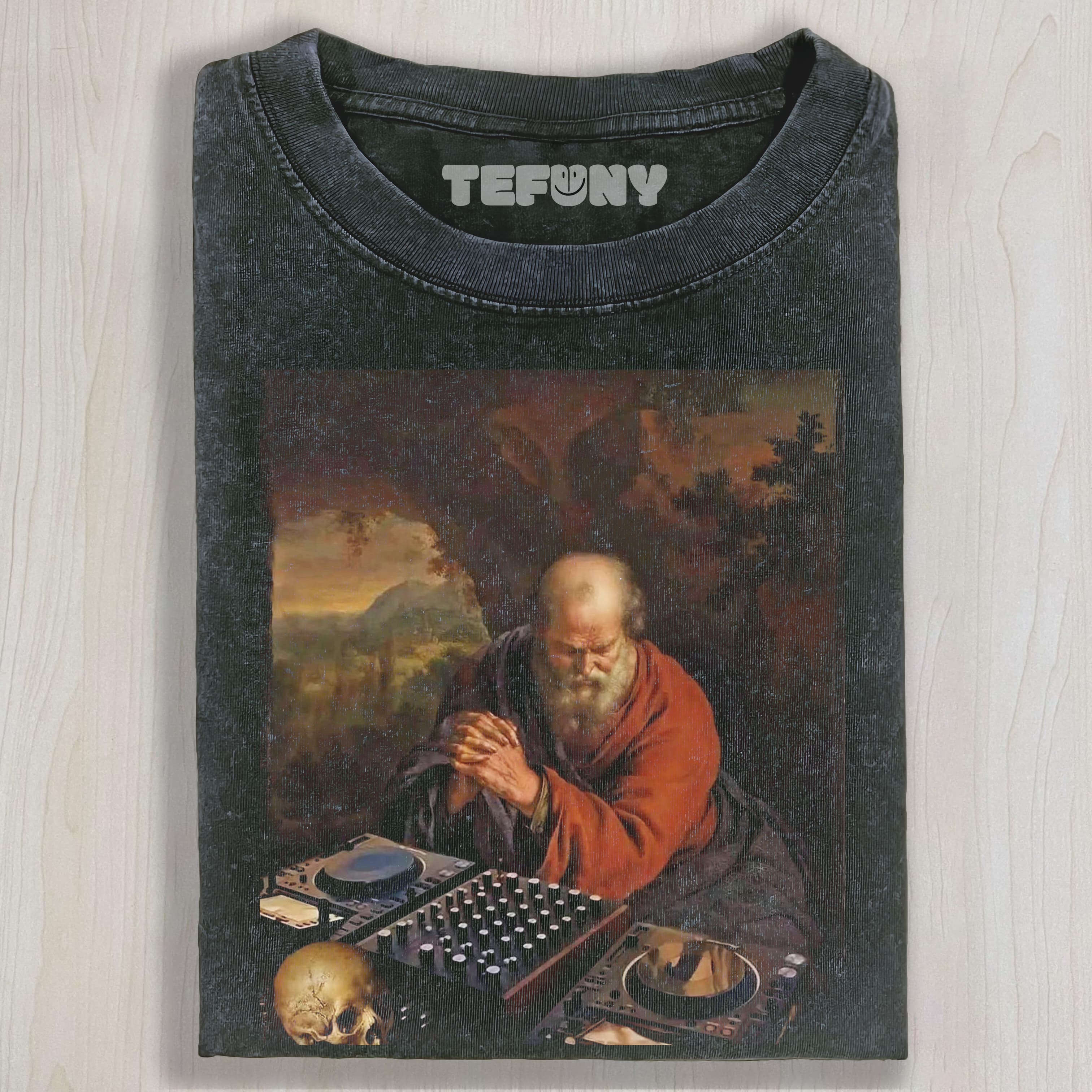 A HERMIT PRAYING IN THE WILDERNESS UNISEX TEE, TANK TOP, LAYERED LS, SWEATSHIRT & HOODIE