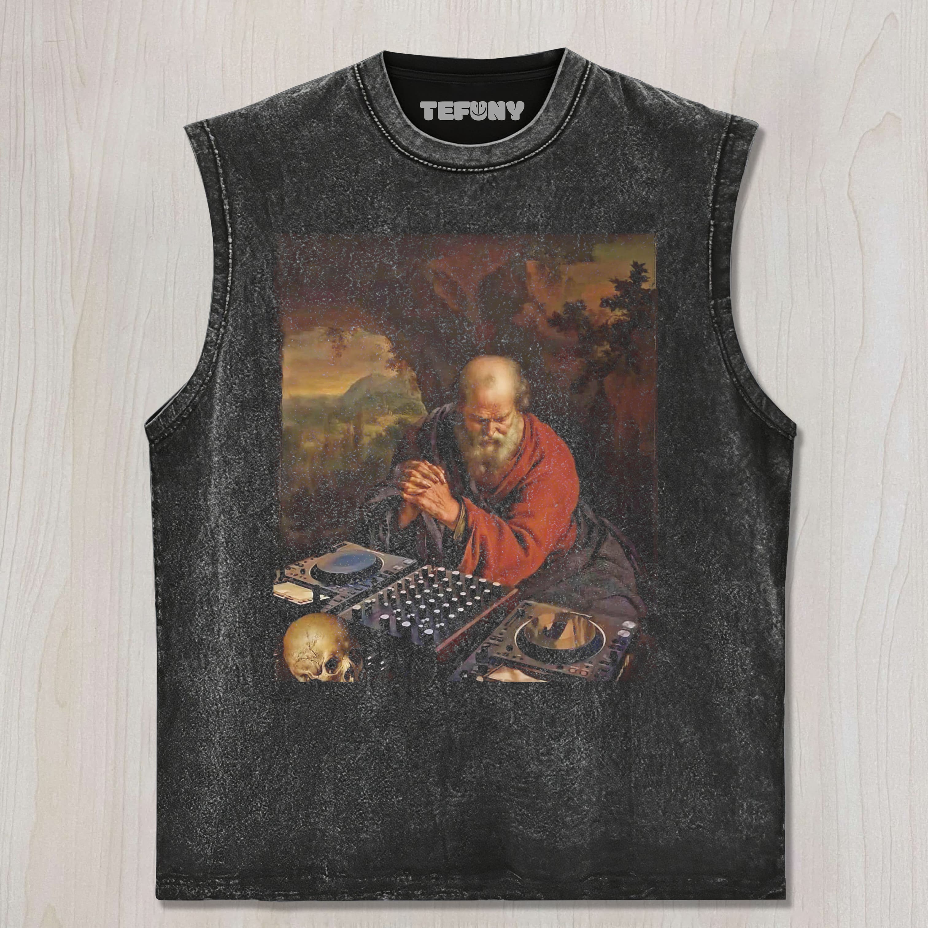 A HERMIT PRAYING IN THE WILDERNESS UNISEX TEE, TANK TOP, LAYERED LS, SWEATSHIRT & HOODIE
