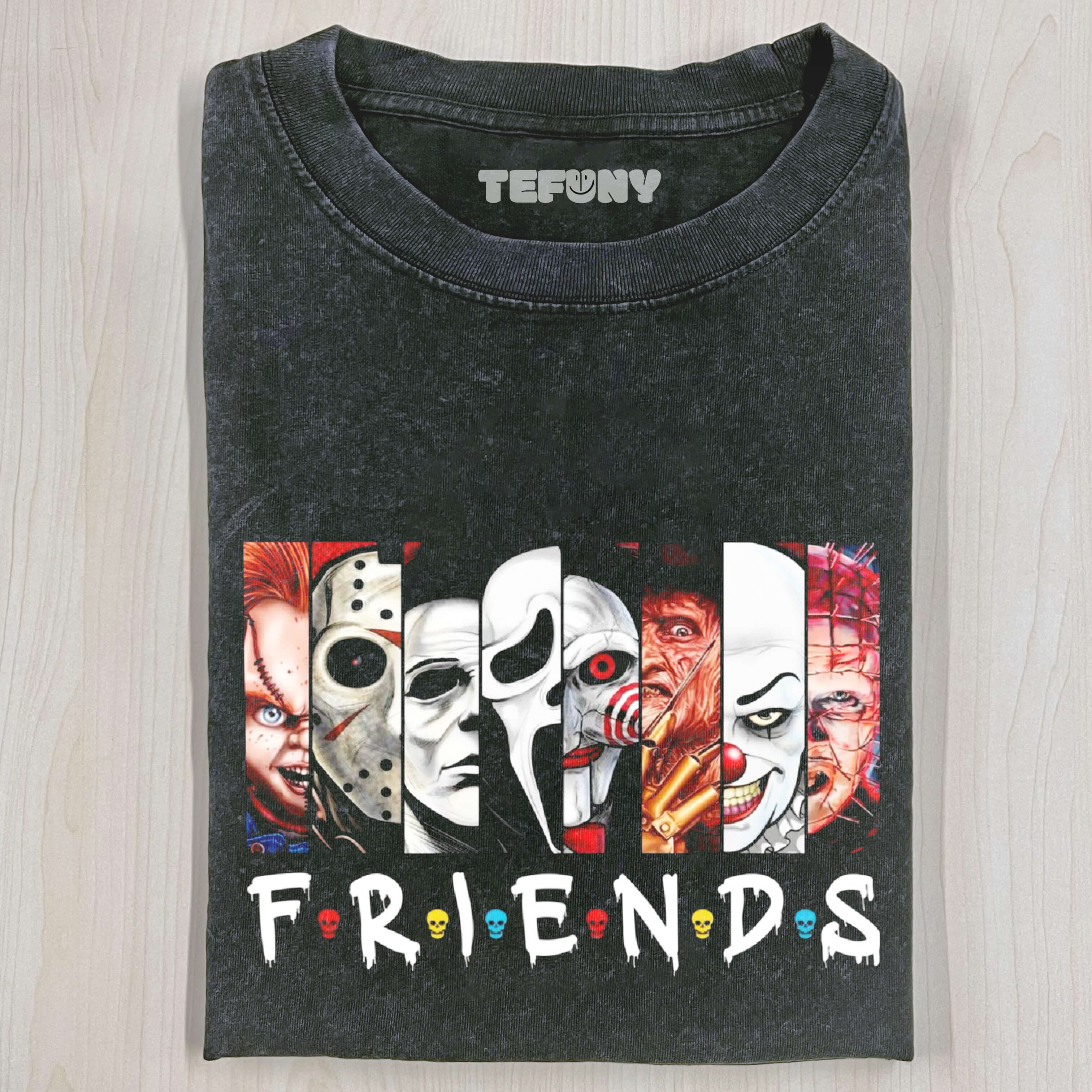 A SCARY BUNCH OF CHARACTERS T-SHIRT