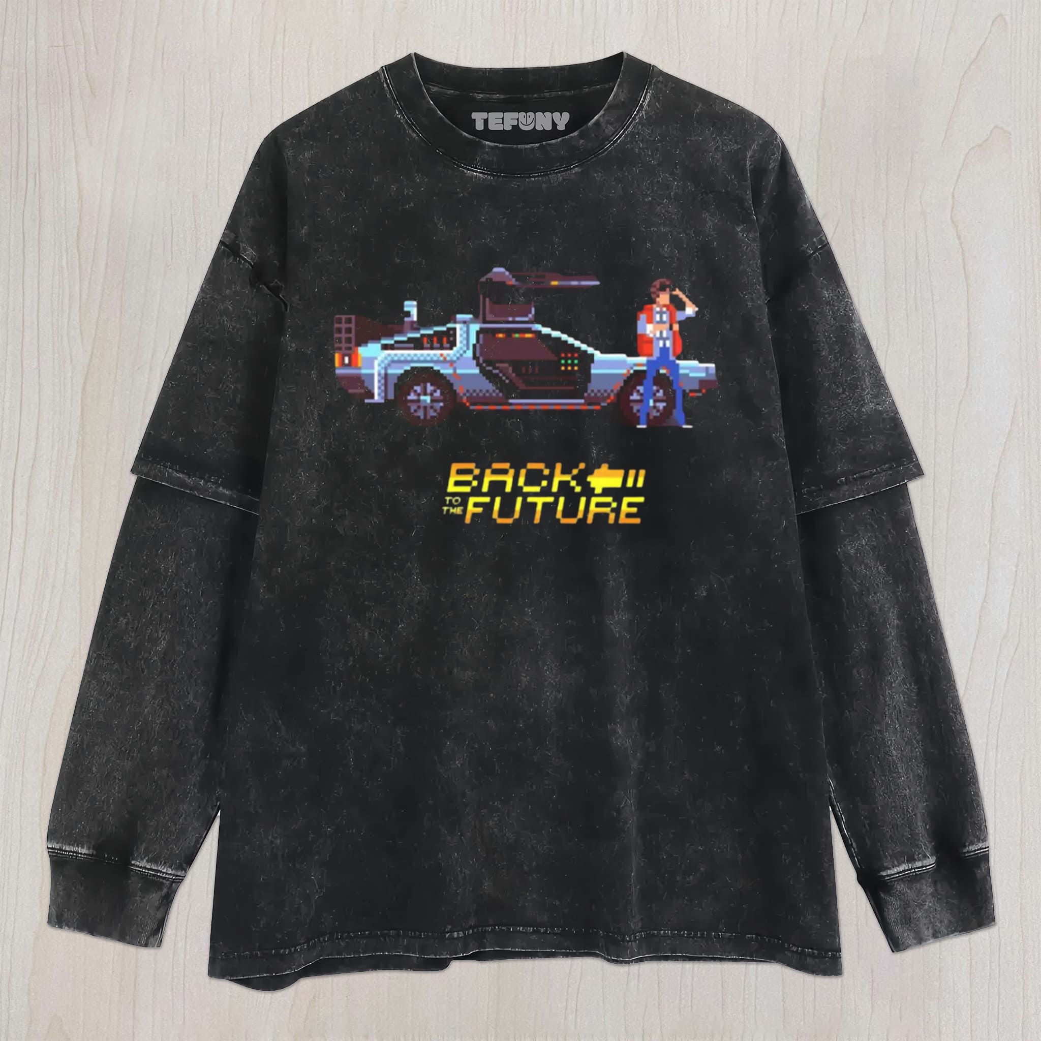 BACK TO THE FUTURE PIXEL UNISEX TEE, TANK TOP, LAYERED LS, SWEATSHIRT & HOODIE