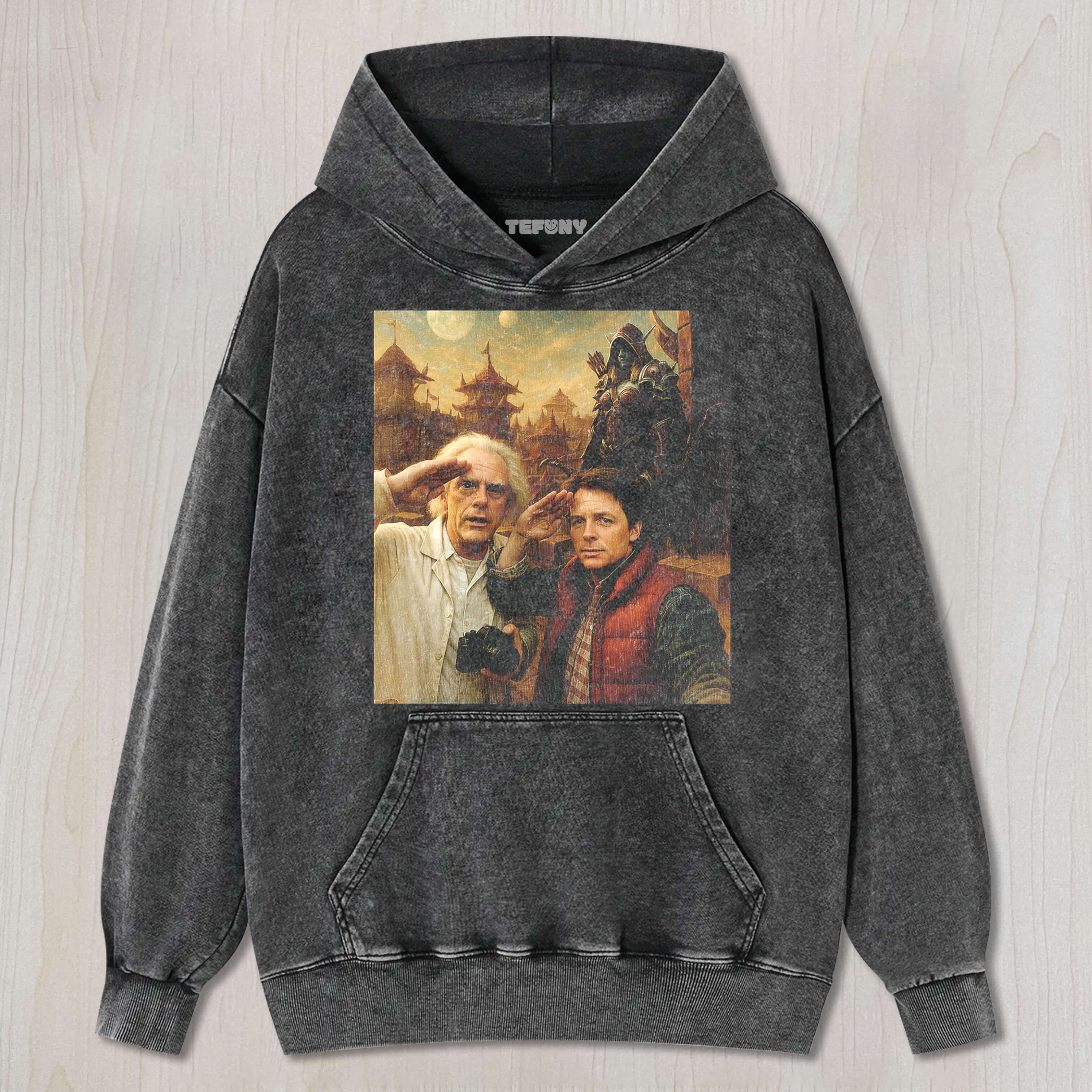 BACK TO THE FUTURE & WORLD OF WARCRAFT T-SHIRT