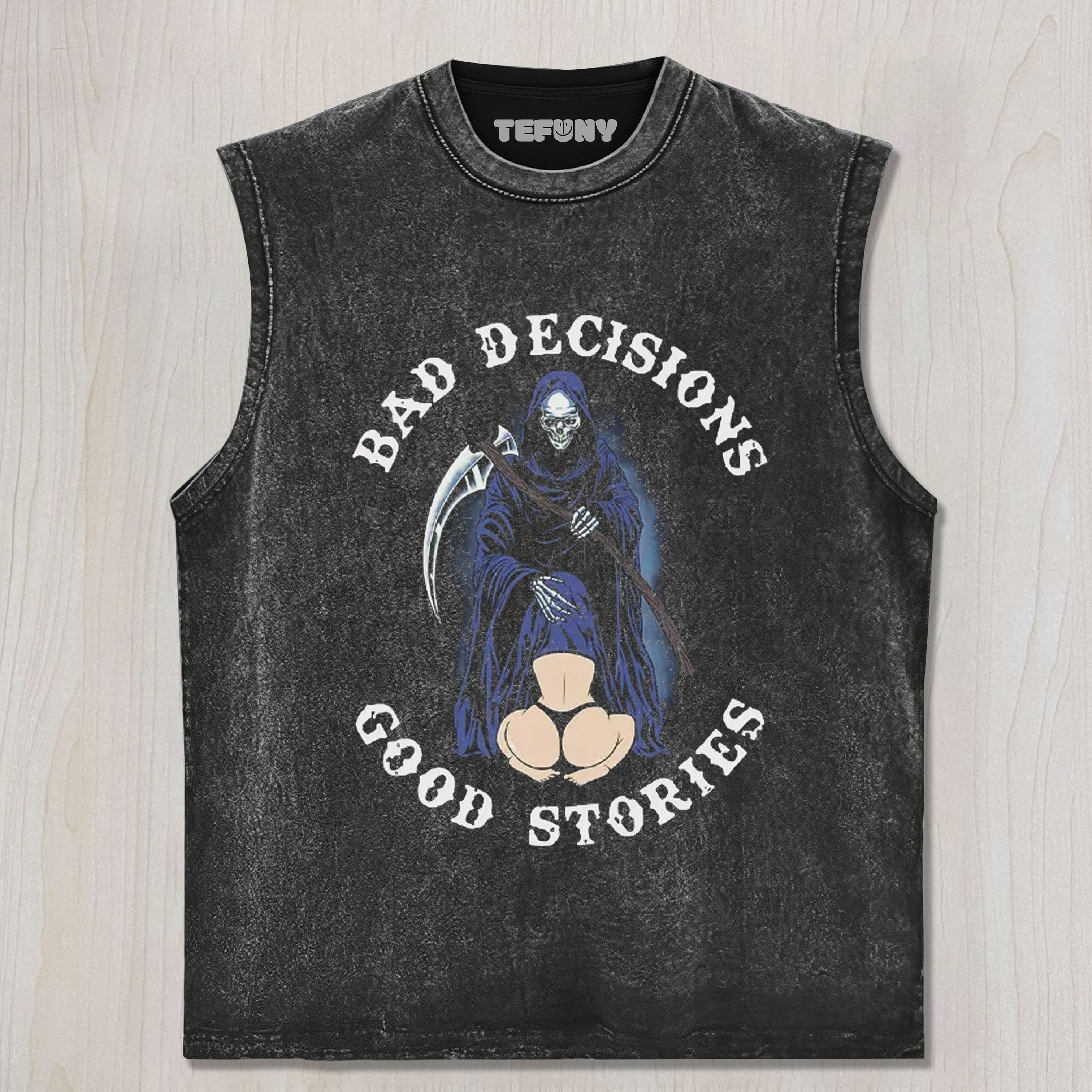 BAD DECISIONS GOOD STORIES TANK TOP