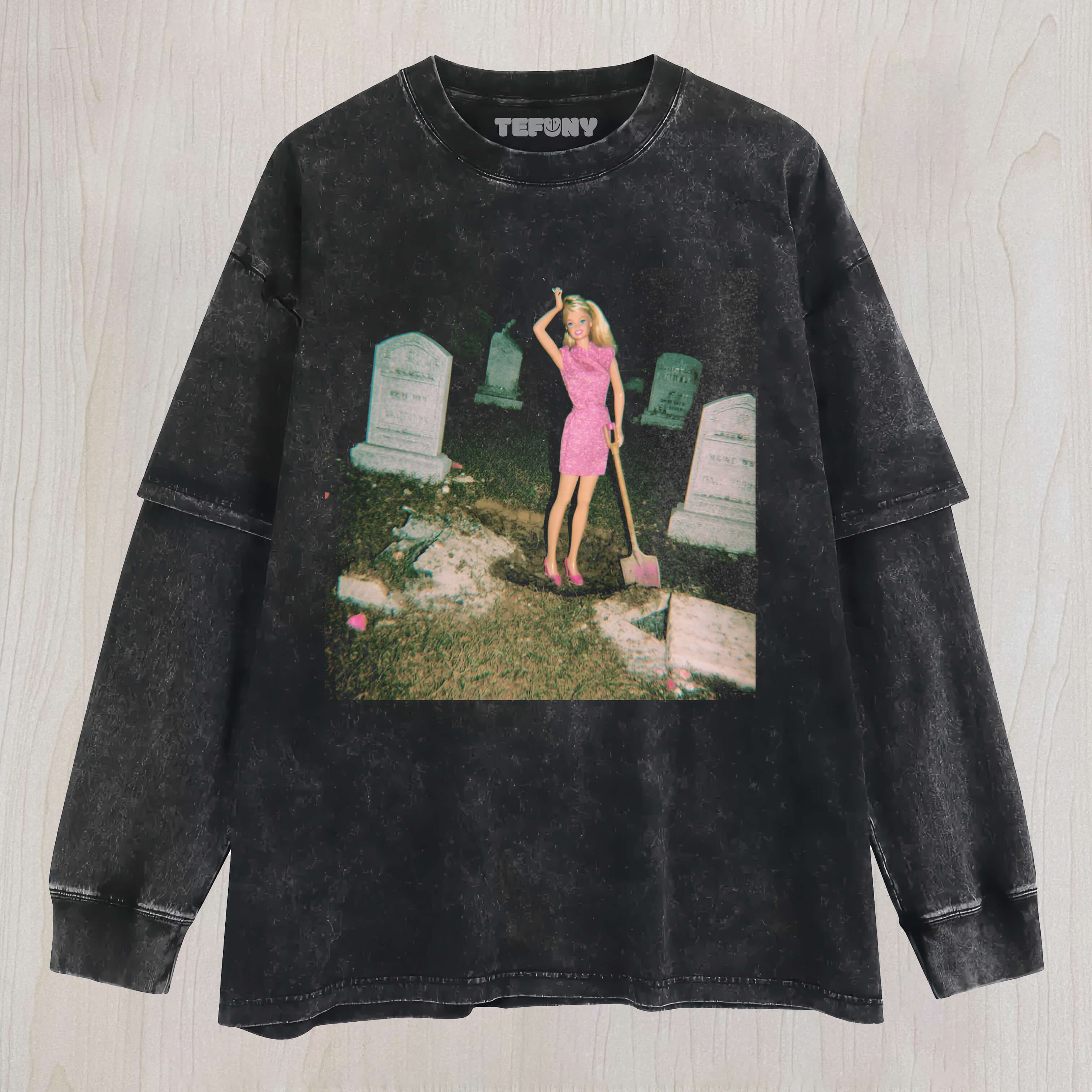 BARBIE RETRO GRAVEYARD LAYERED LONG SLEEVE