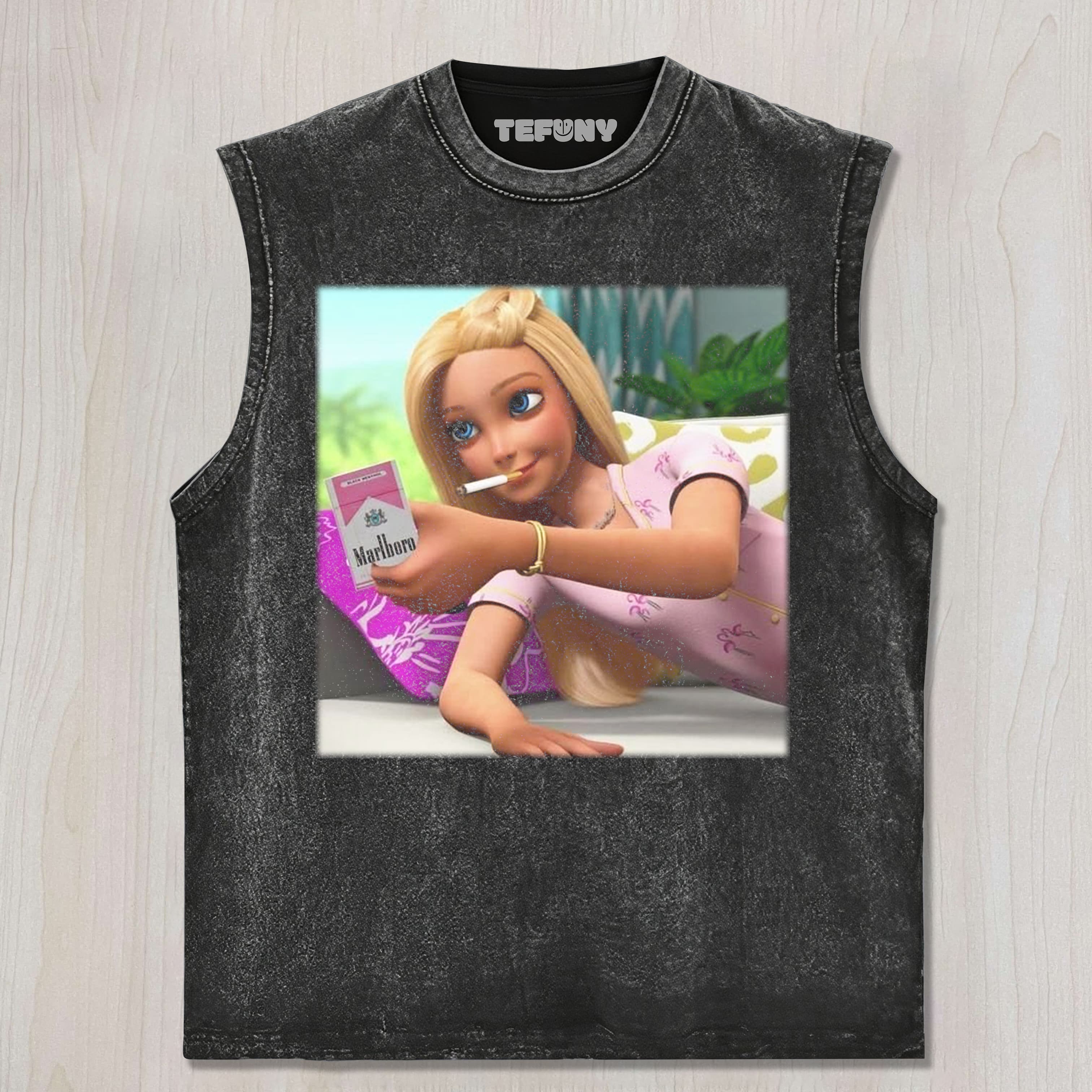 BARBIE OFFERS A CIGARETTE UNISEX TEE, TANK TOP, LAYERED LS, SWEATSHIRT & HOODIE