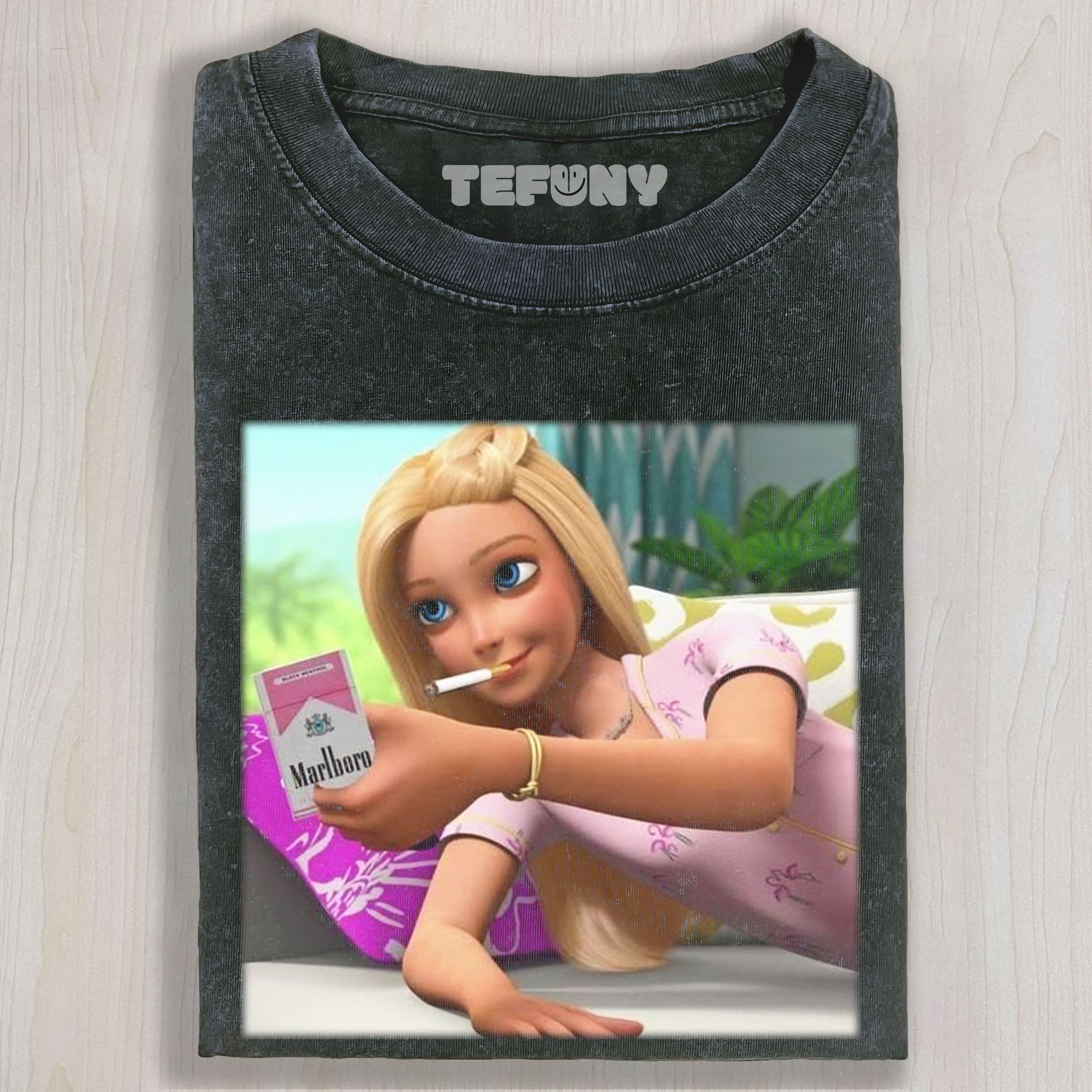 BARBIE OFFERS A CIGARETTE UNISEX TEE, TANK TOP, LAYERED LS, SWEATSHIRT & HOODIE