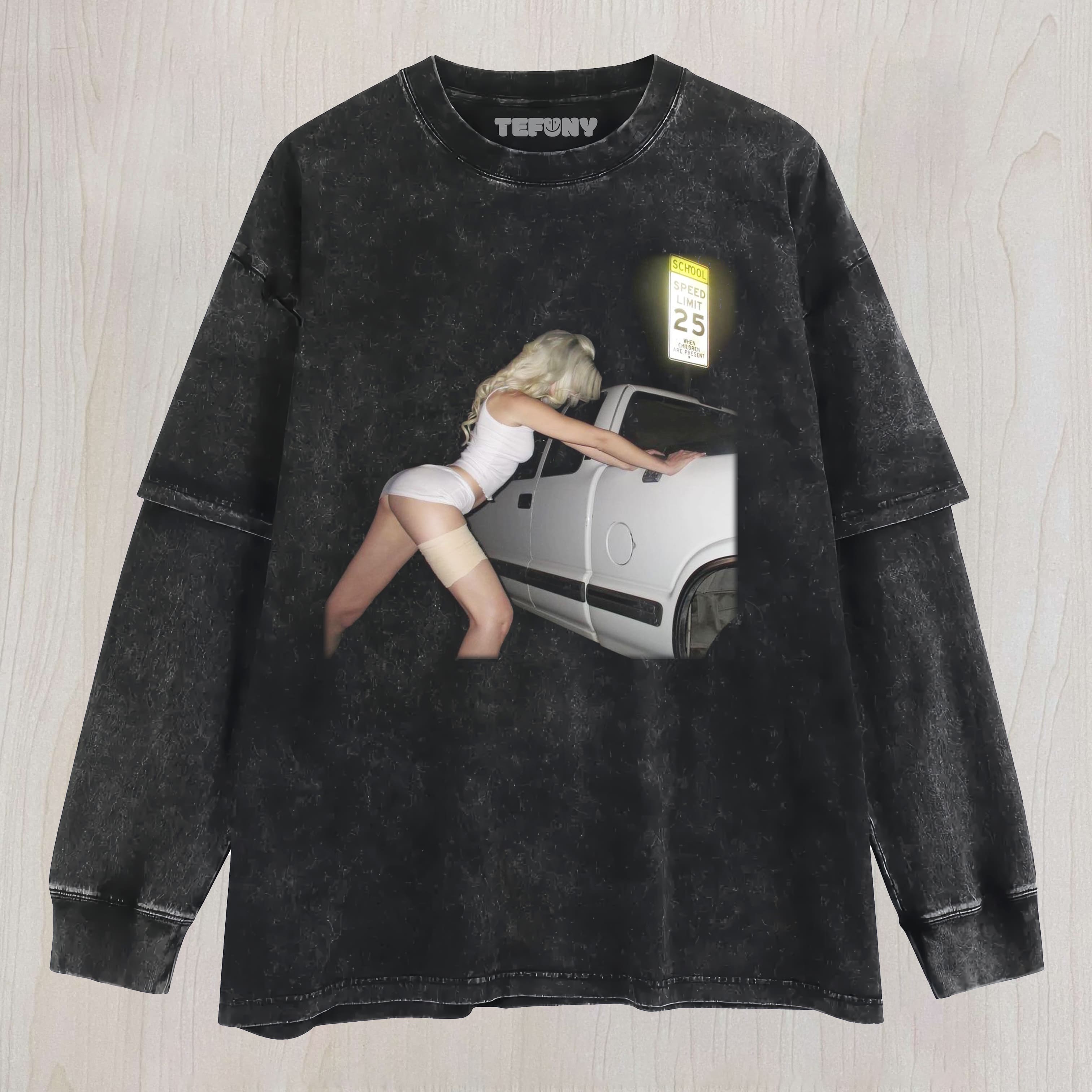 BEAUTIFUL WOMEN AND CARS LAYERED LONG SLEEVE