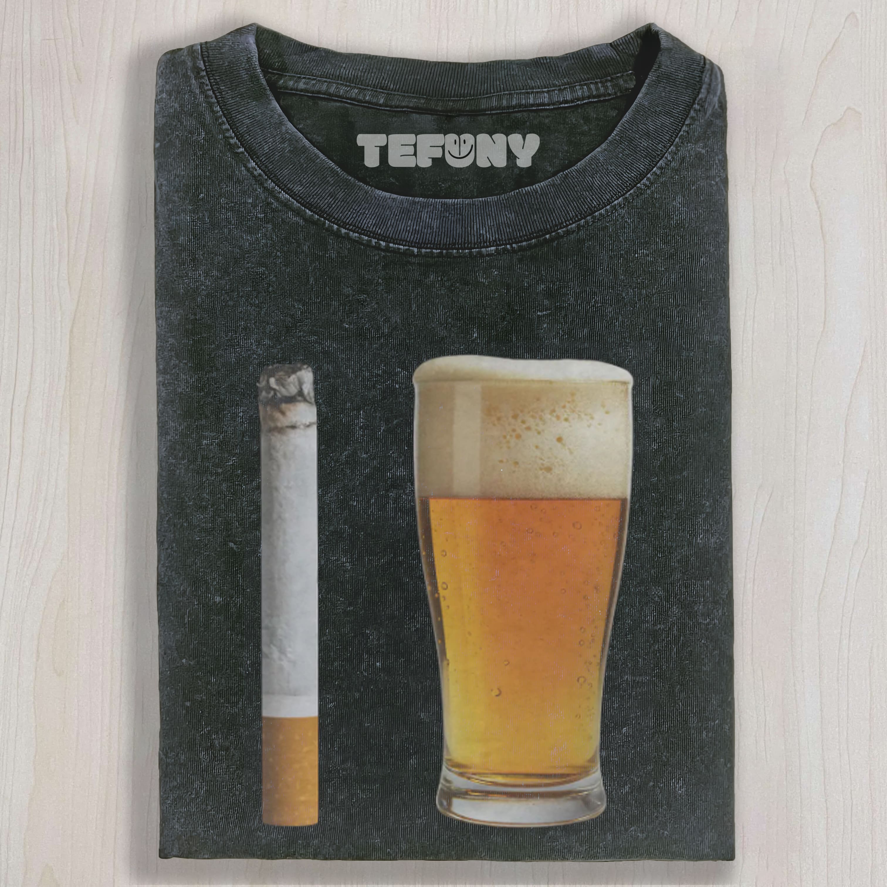 BEER AND CIGARETTE UNISEX TEE, TANK TOP, LAYERED LS, SWEATSHIRT & HOODIE
