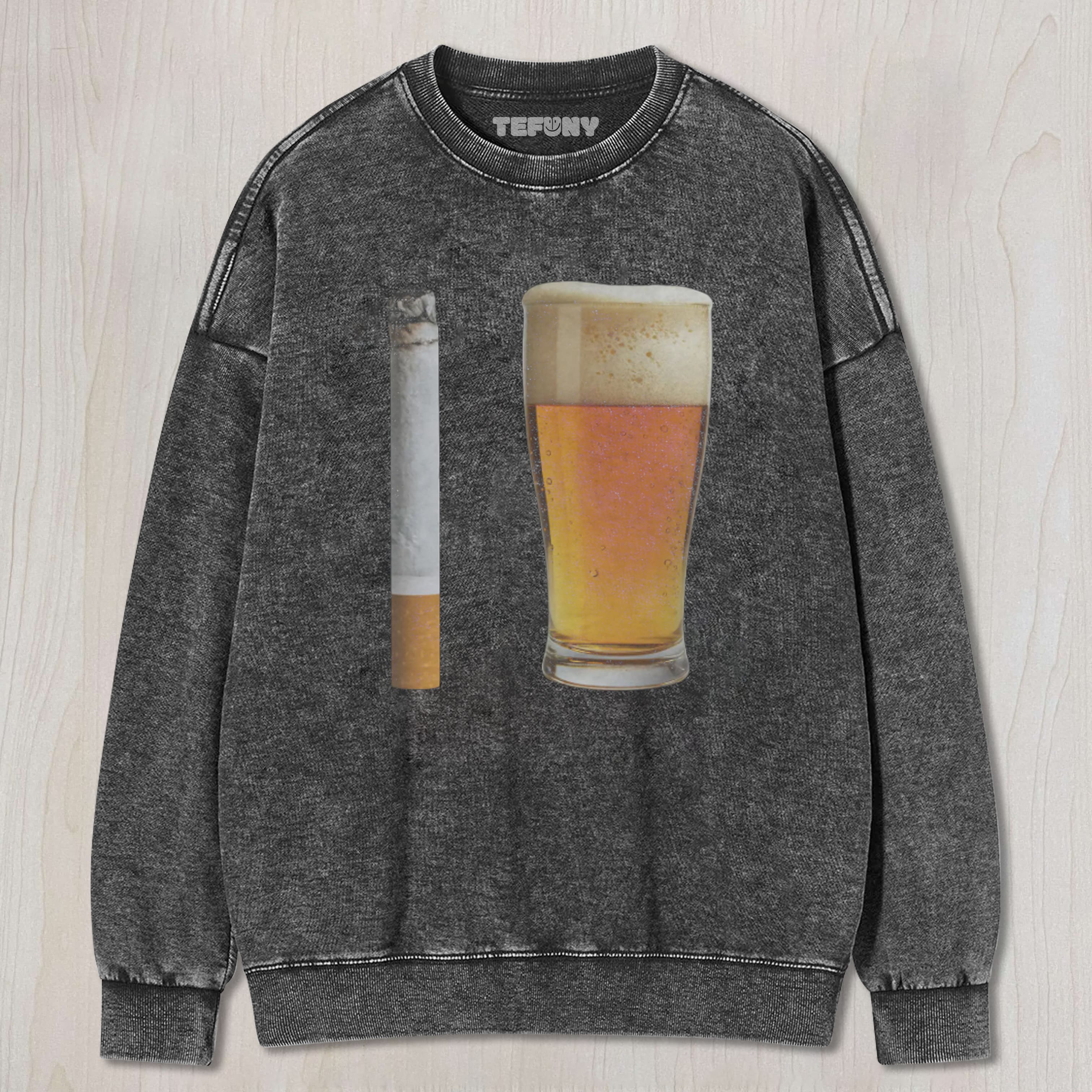 BEER AND CIGARETTE UNISEX TEE, TANK TOP, LAYERED LS, SWEATSHIRT & HOODIE