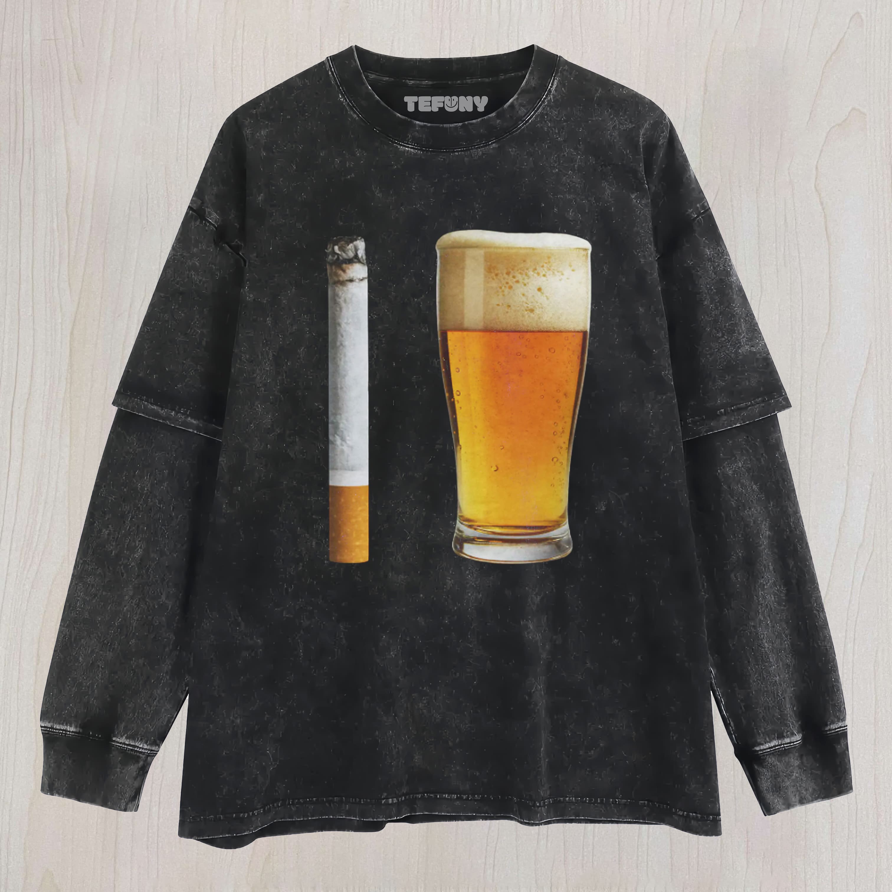 BEER AND CIGARETTE UNISEX TEE, TANK TOP, LAYERED LS, SWEATSHIRT & HOODIE