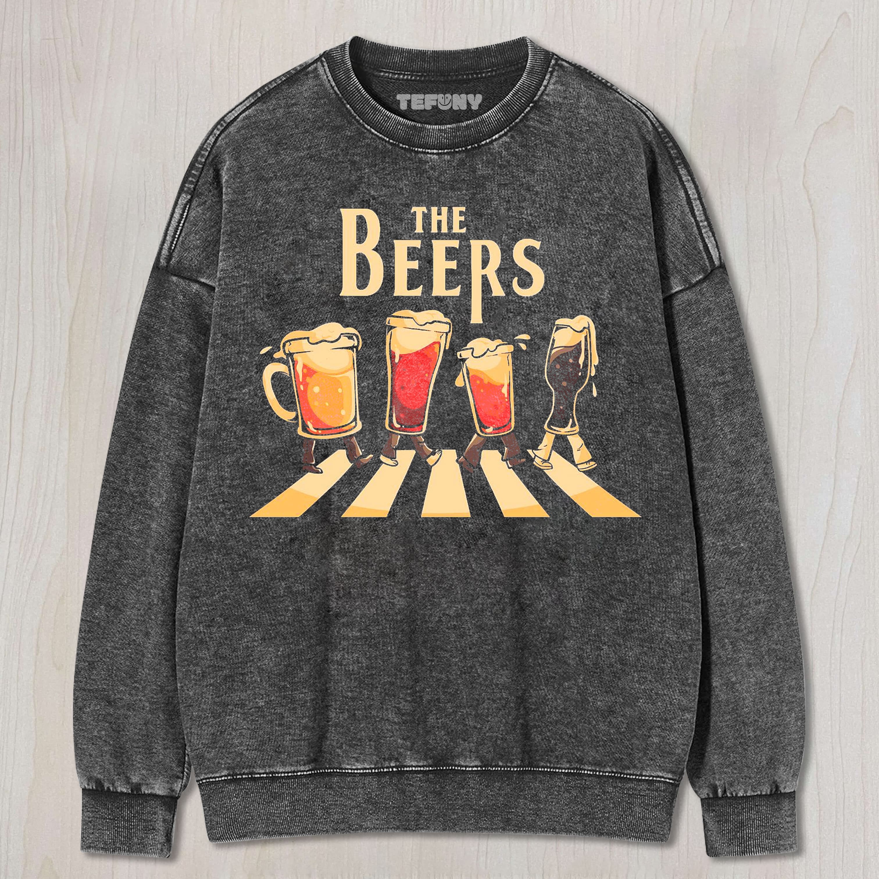 BEER ROAD FUNNY UNISEX TEE, TANK TOP, LAYERED LS, SWEATSHIRT & HOODIE