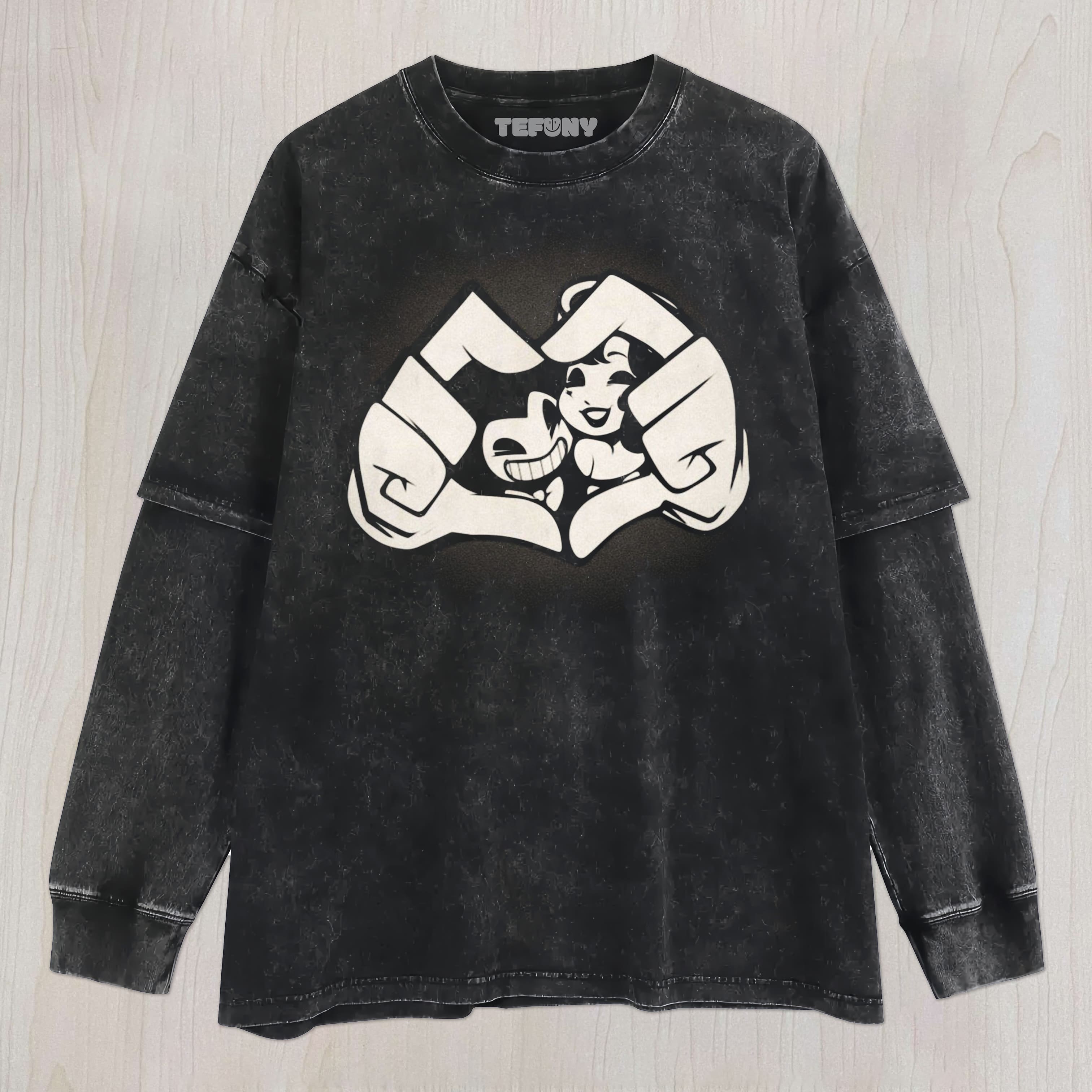 BENDY AND THE INK MACHINE HEART UNISEX TEE, TANK TOP, LAYERED LS, SWEATSHIRT & HOODIE