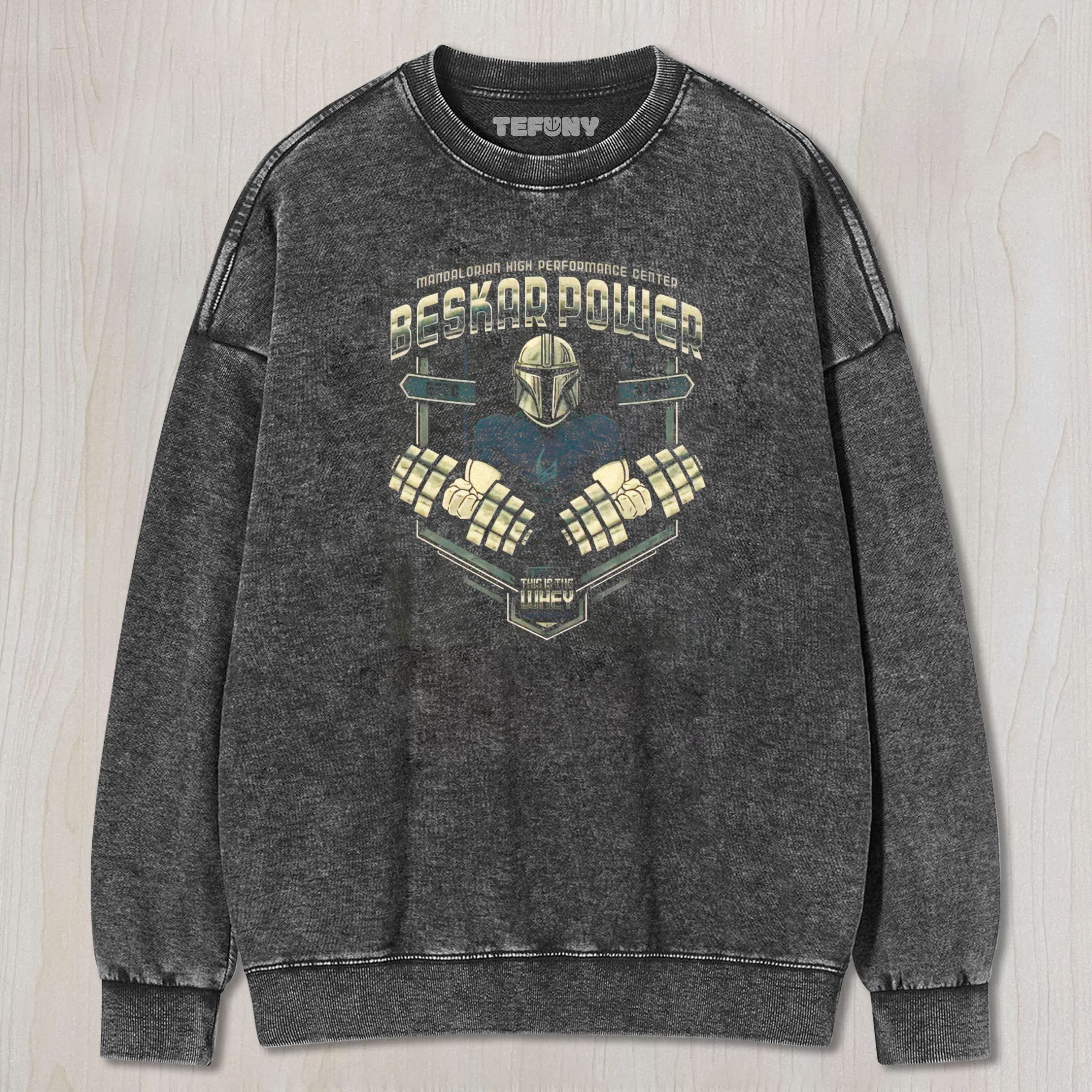 BESKAR POWER MANDALORIAN GYM WASHED TEE & SWEAT & HOOD
