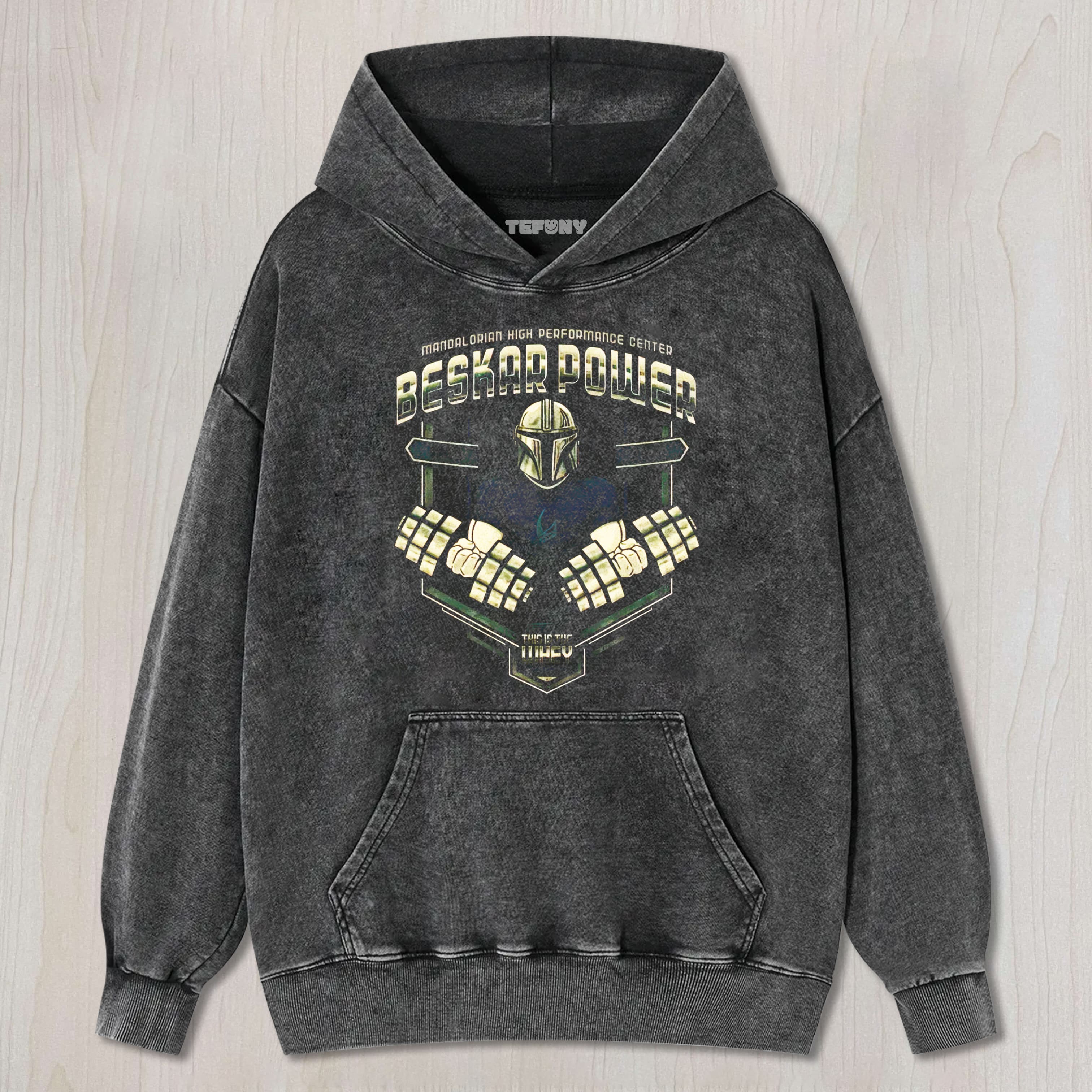 BESKAR POWER MANDALORIAN GYM WASHED TEE & SWEAT & HOOD