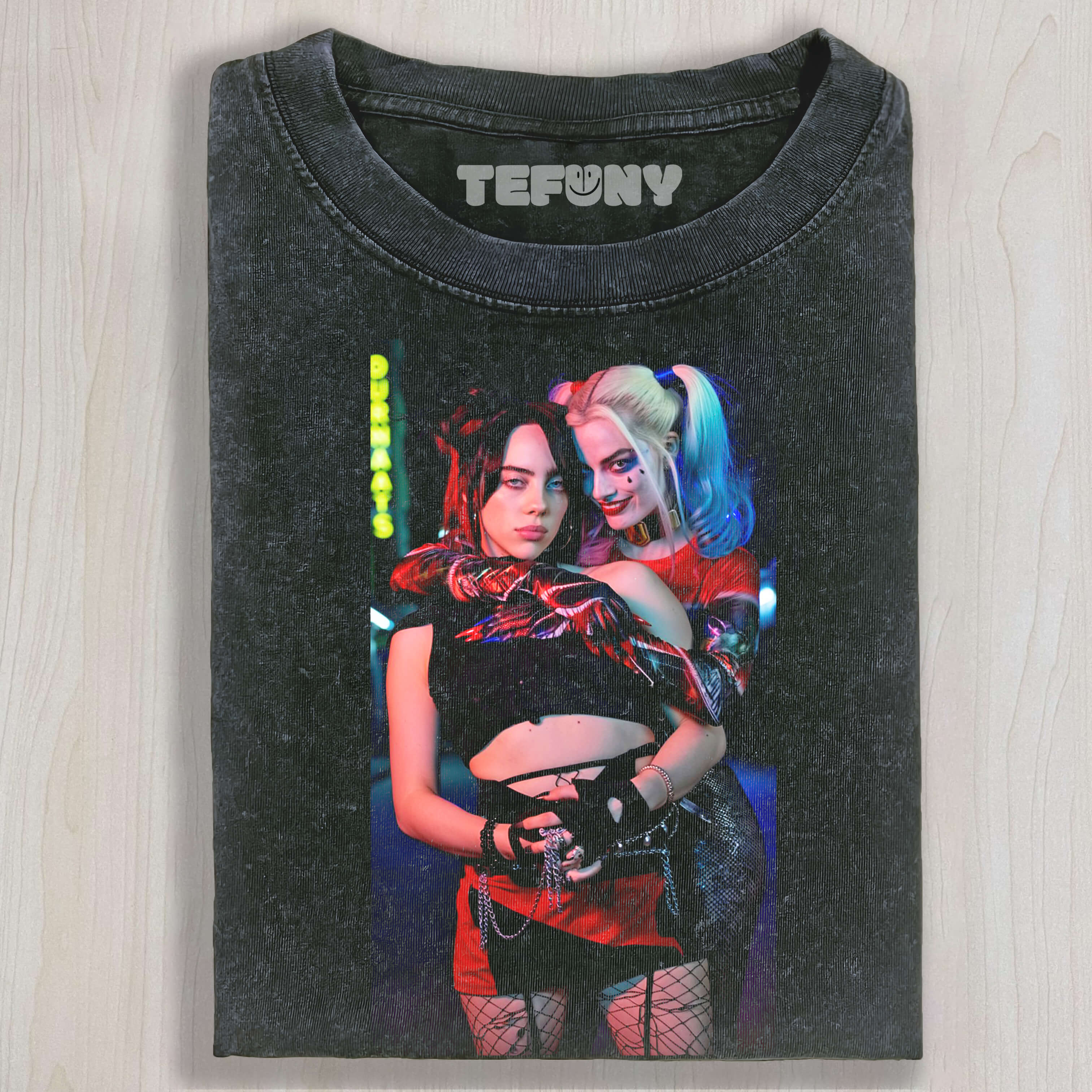 BILLIE EILISH AND HARLEY QUINN V1 TEE & SWEAT & HOOD