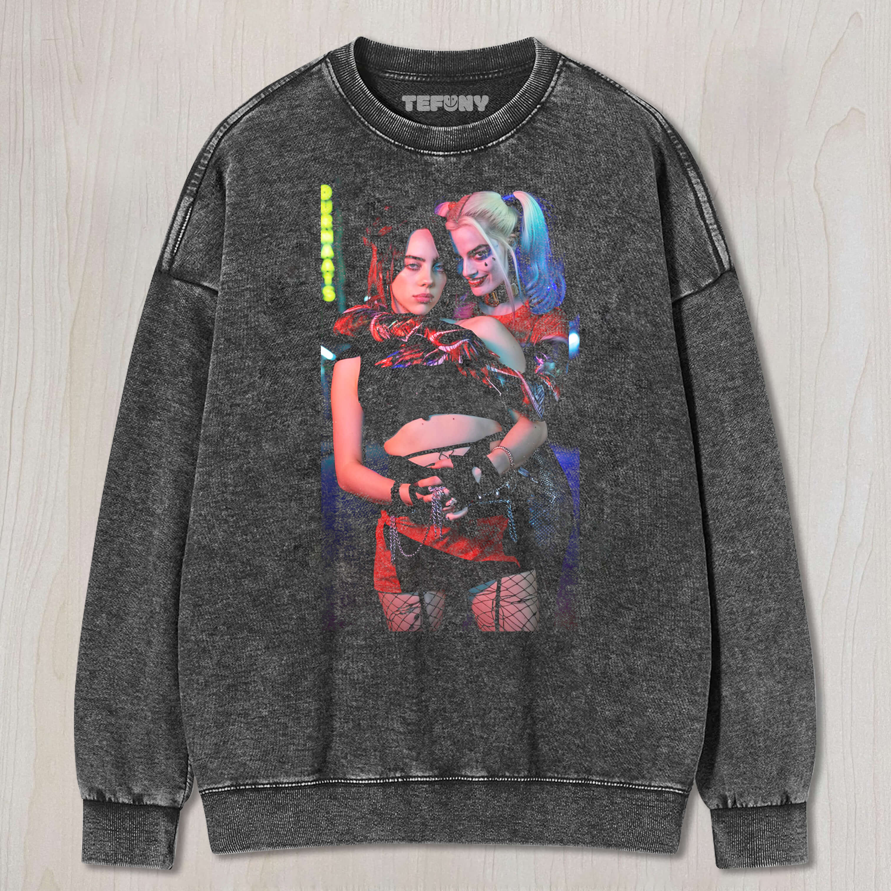 BILLIE EILISH AND HARLEY QUINN V1 TEE & SWEAT & HOOD