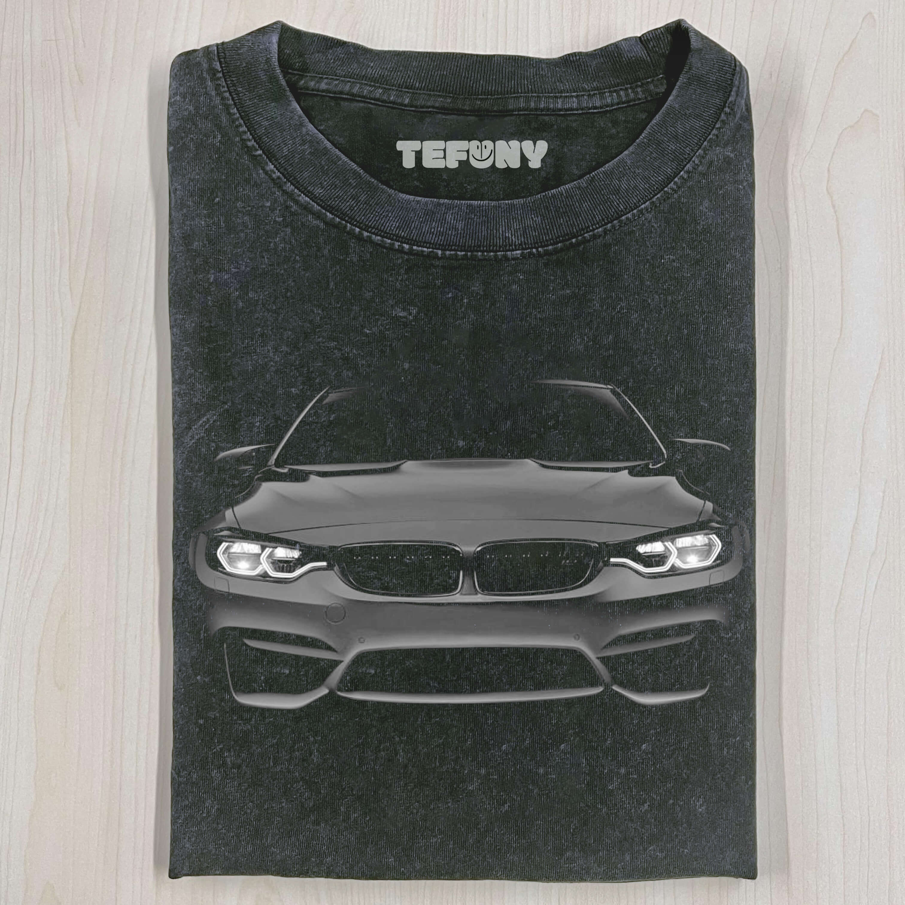 BIMMER M4 HEADLIGHTS GLOW T-SHIRT BEEMER MENS GIFT IDEA PRESENT AWSOME CAR LIGHTS ON BLACK