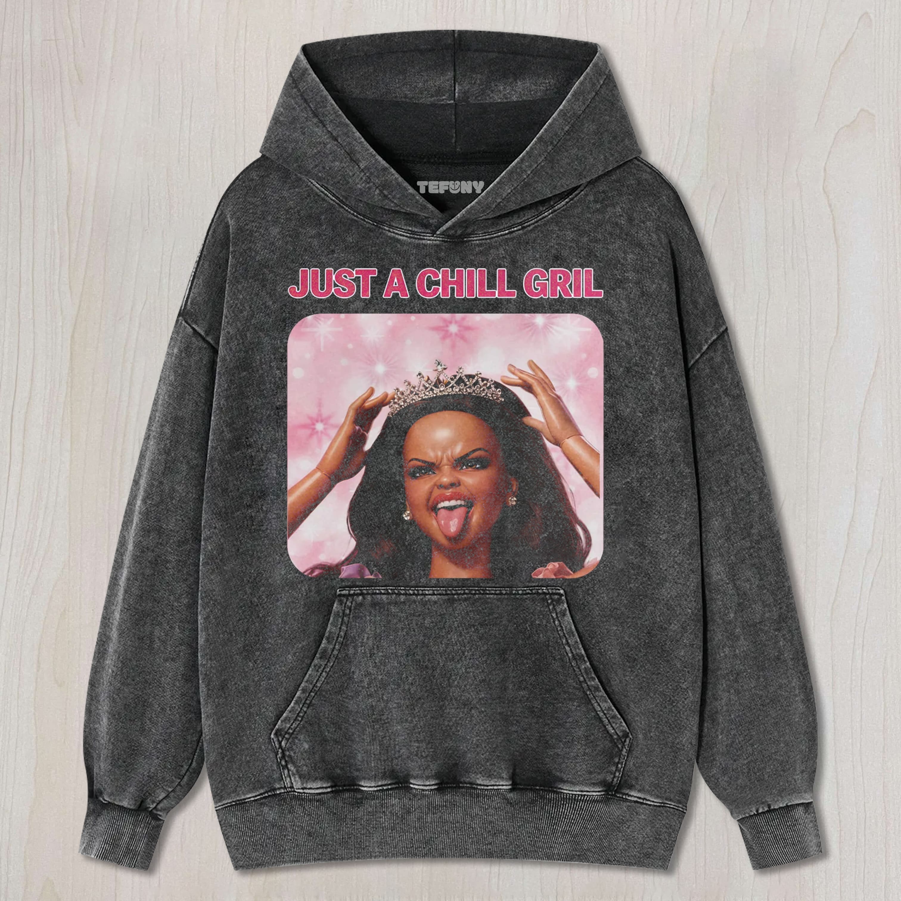 BLACK DOLL GIRL FACE MEME UNISEX TEE, TANK TOP, LAYERED LS, SWEATSHIRT & HOODIE