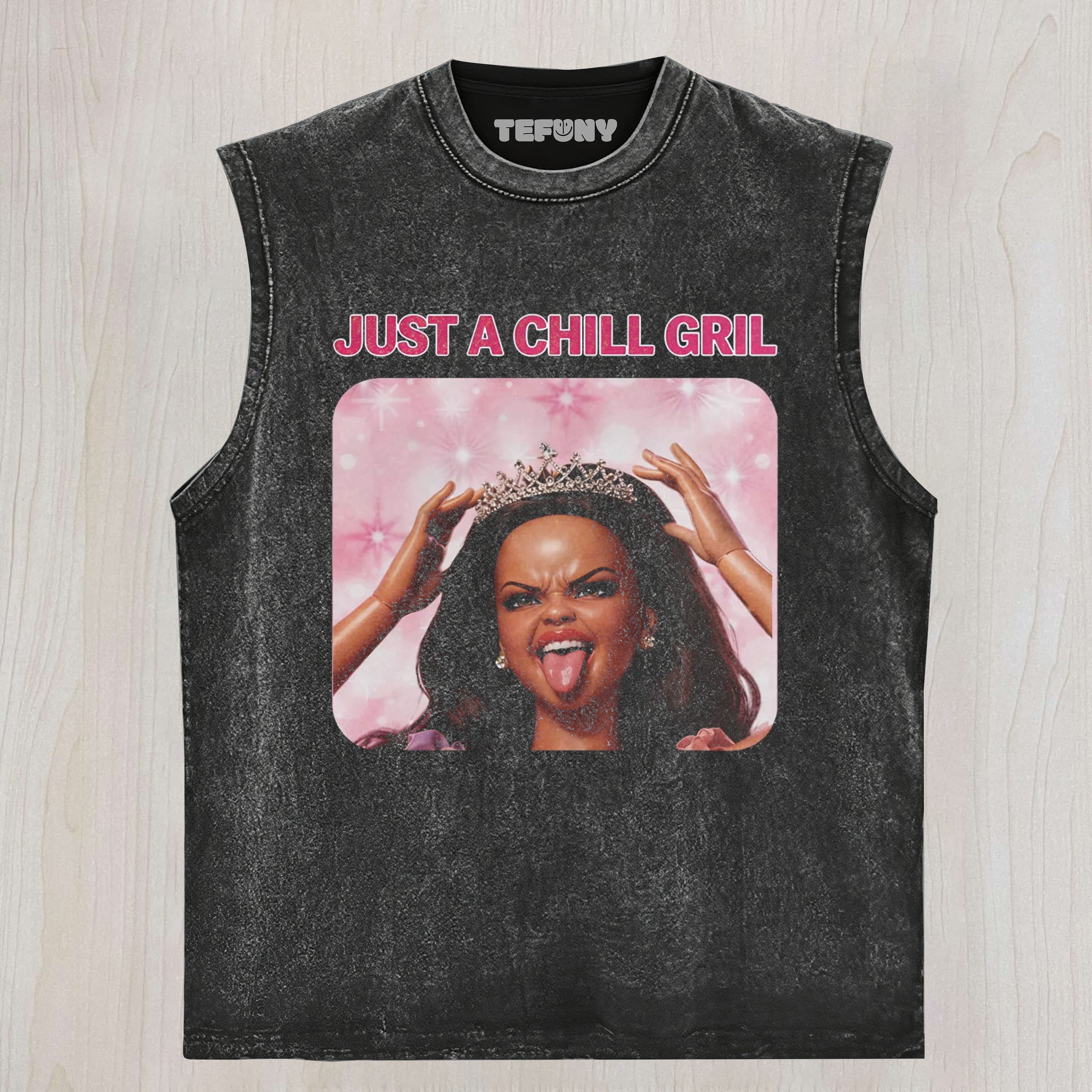 BLACK DOLL GIRL FACE MEME UNISEX TEE, TANK TOP, LAYERED LS, SWEATSHIRT & HOODIE
