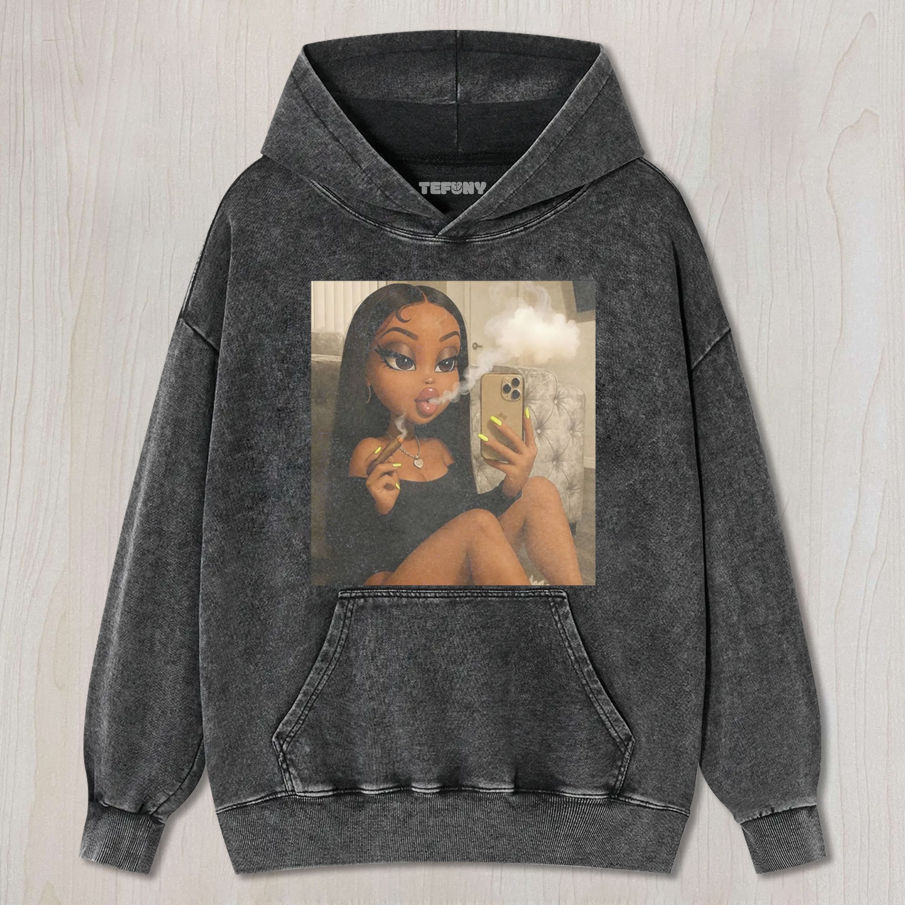 BLACK DOLL GIRL FACE MEME UNISEX TEE, TANK TOP, LAYERED LS, SWEATSHIRT & HOODIE