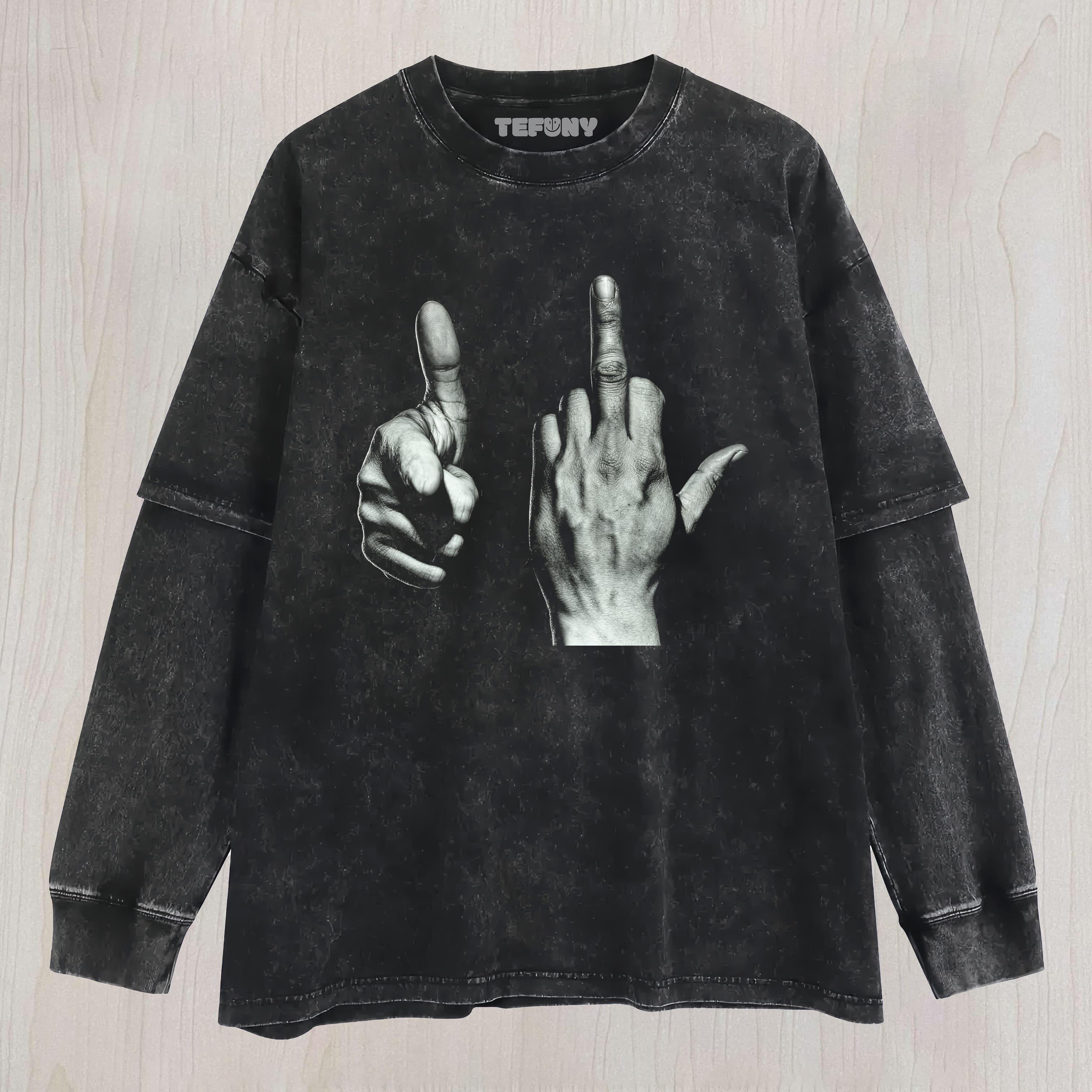 BLACK OVERSIZED ROCK UNISEX TEE, TANK TOP, LAYERED LS, SWEATSHIRT & HOODIE