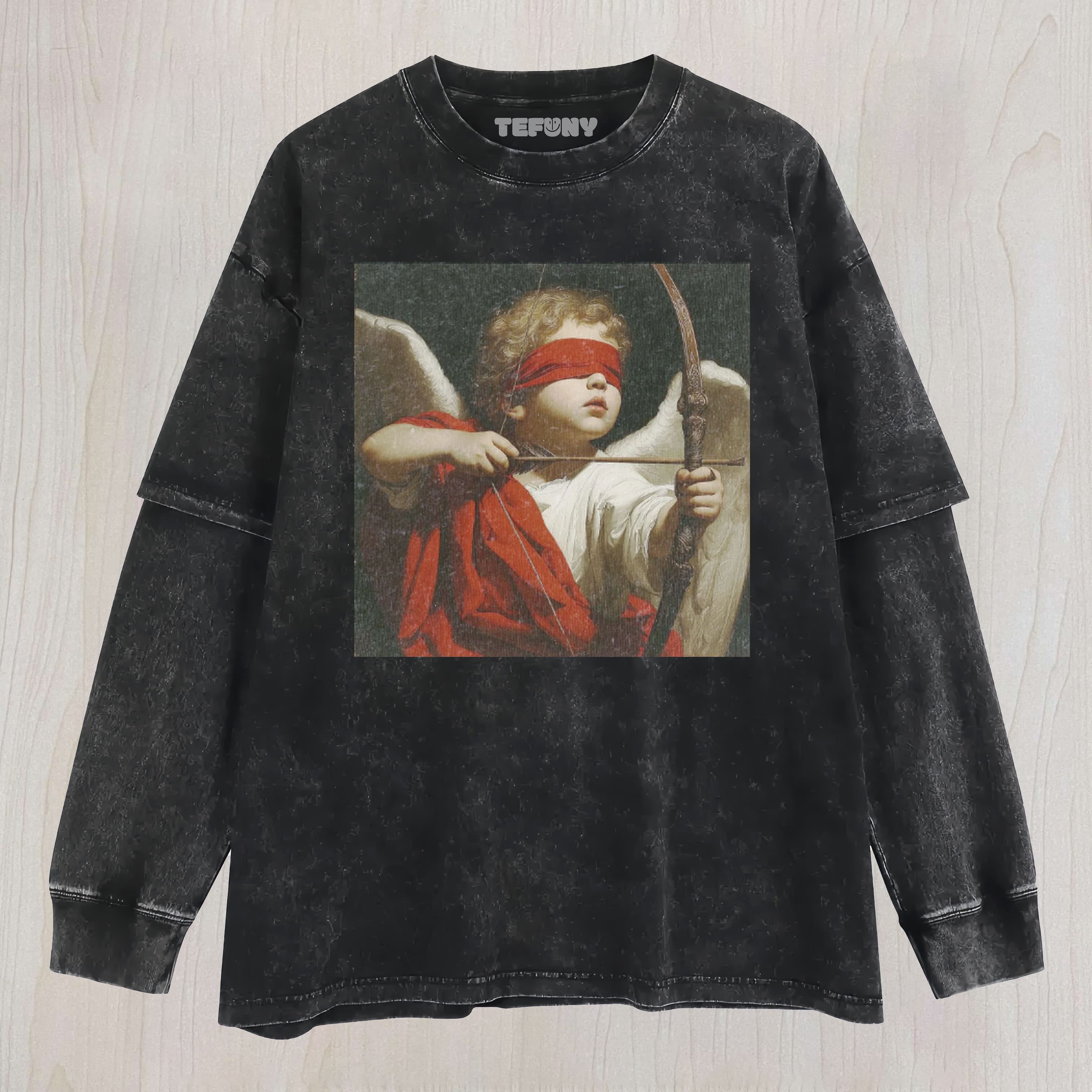 BLINDFOLDED CUPID UNISEX TEE, TANK TOP, LAYERED LS, SWEATSHIRT & HOODIE