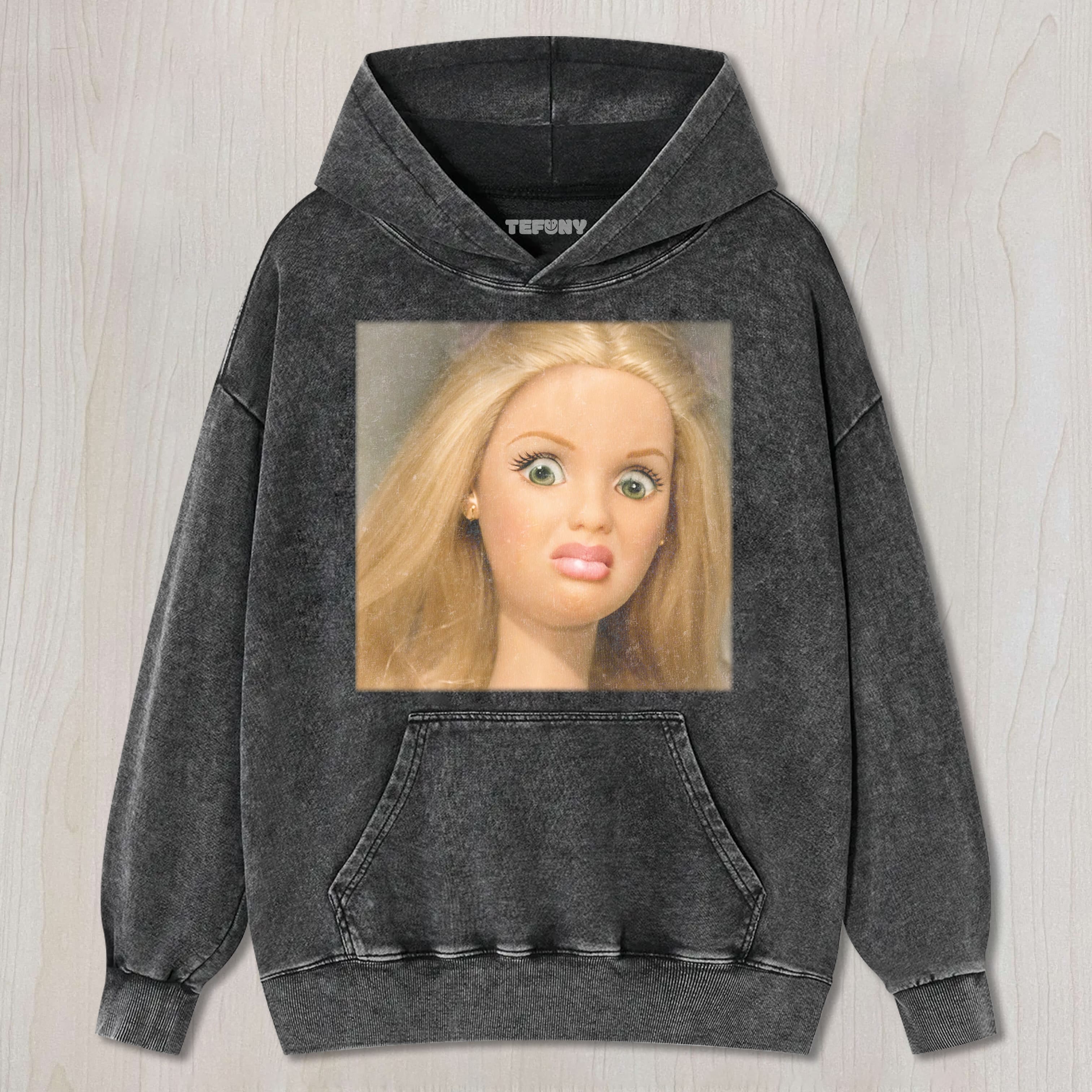 BLONDE DOLL WITH GREEN EYES TEE & SWEAT & HOOD