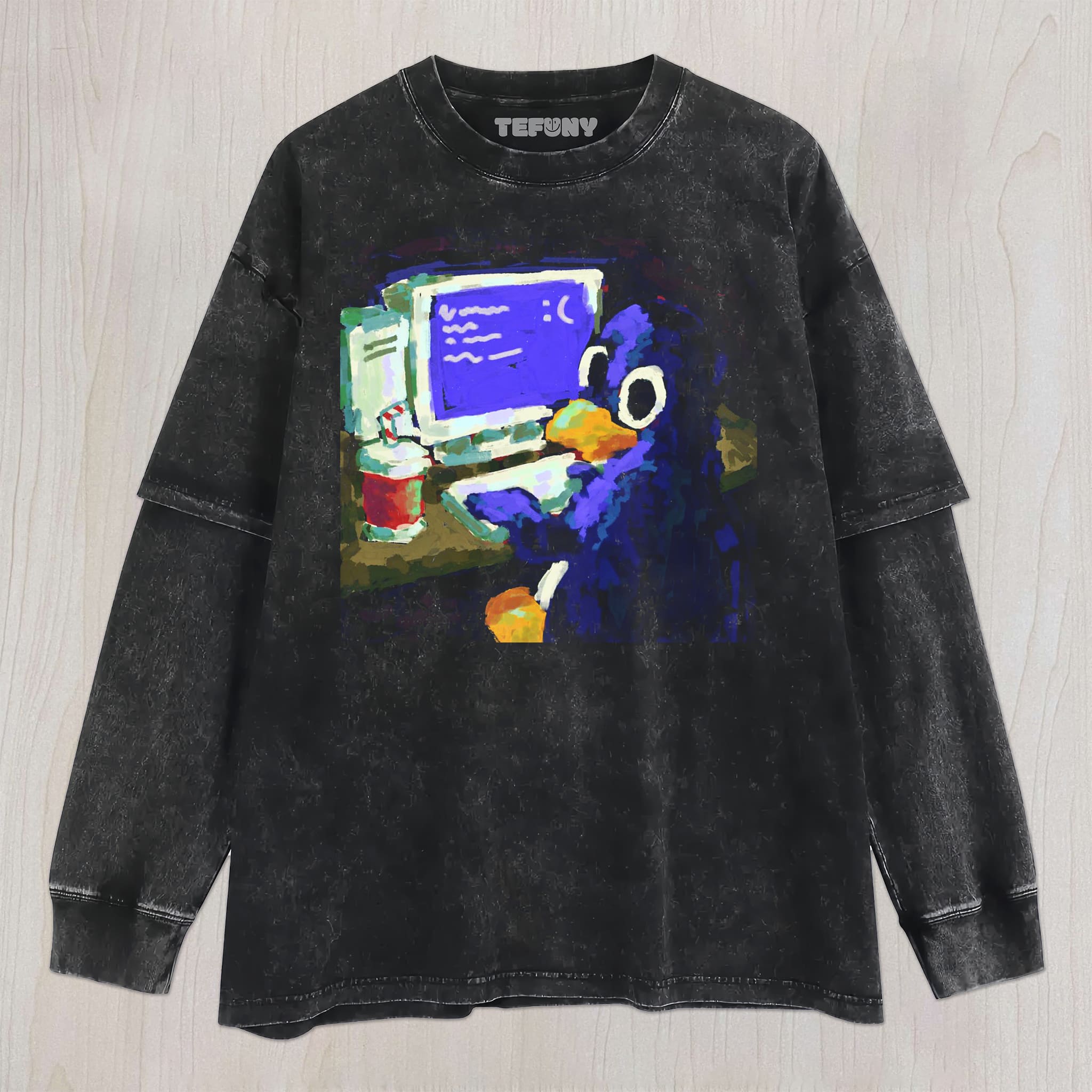 BLUE PENGUIN UNISEX TEE, TANK TOP, LAYERED LS, SWEATSHIRT & HOODIE