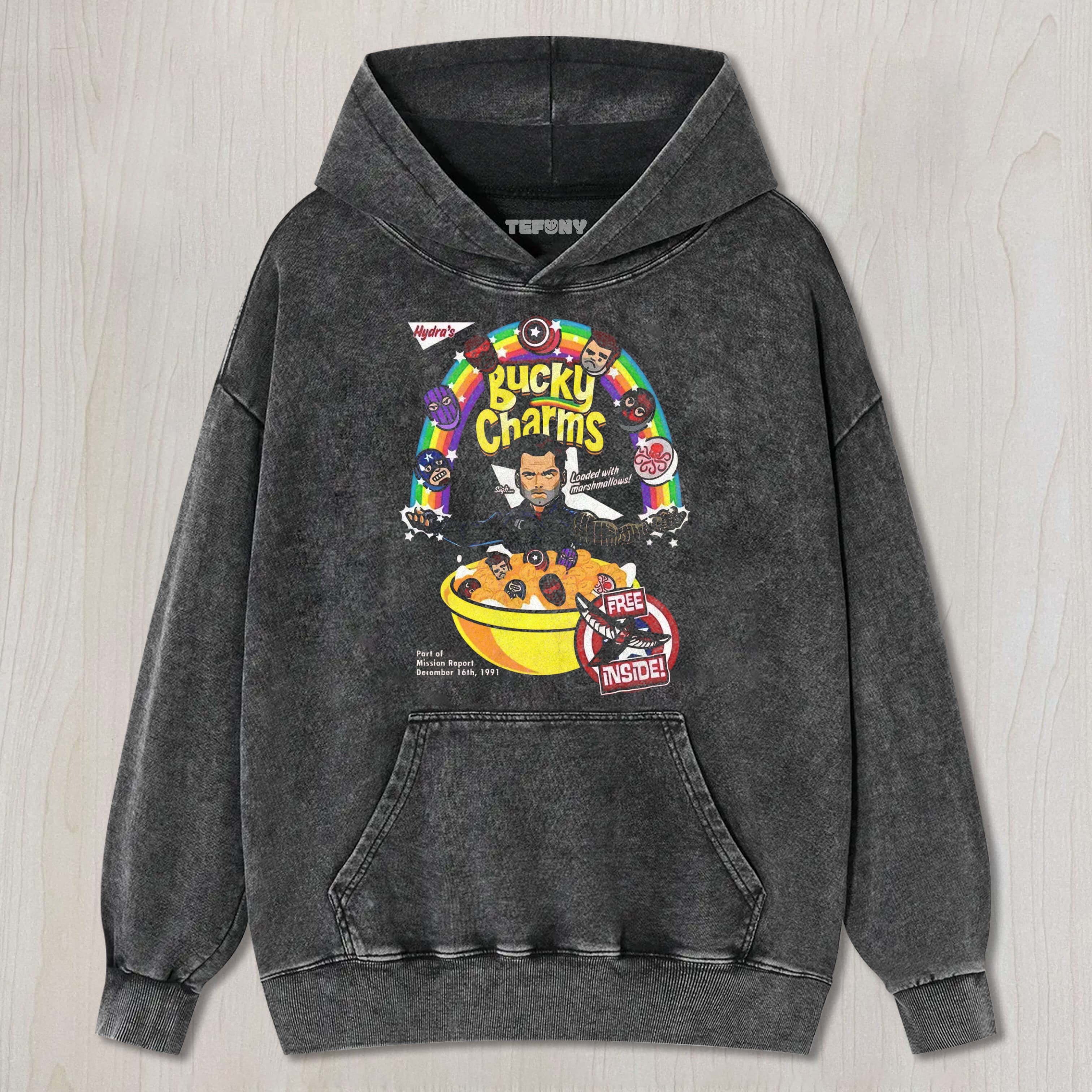 BUCKY CHARMS CEREAL PARODY WASHED TEE & SWEAT & HOOD