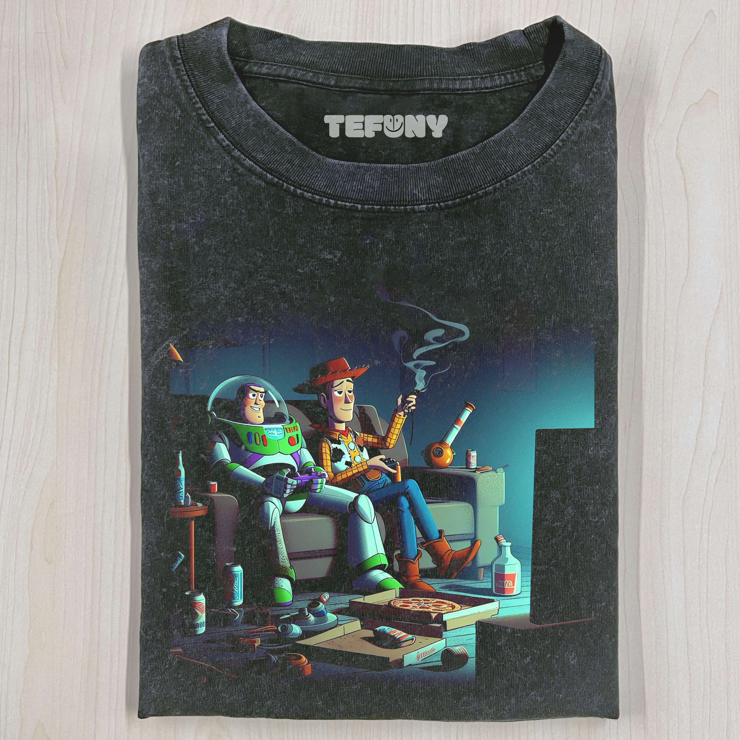 BUZZ LIGHTYEAR AND WOODY ARE WATCHING TV T-SHIRT