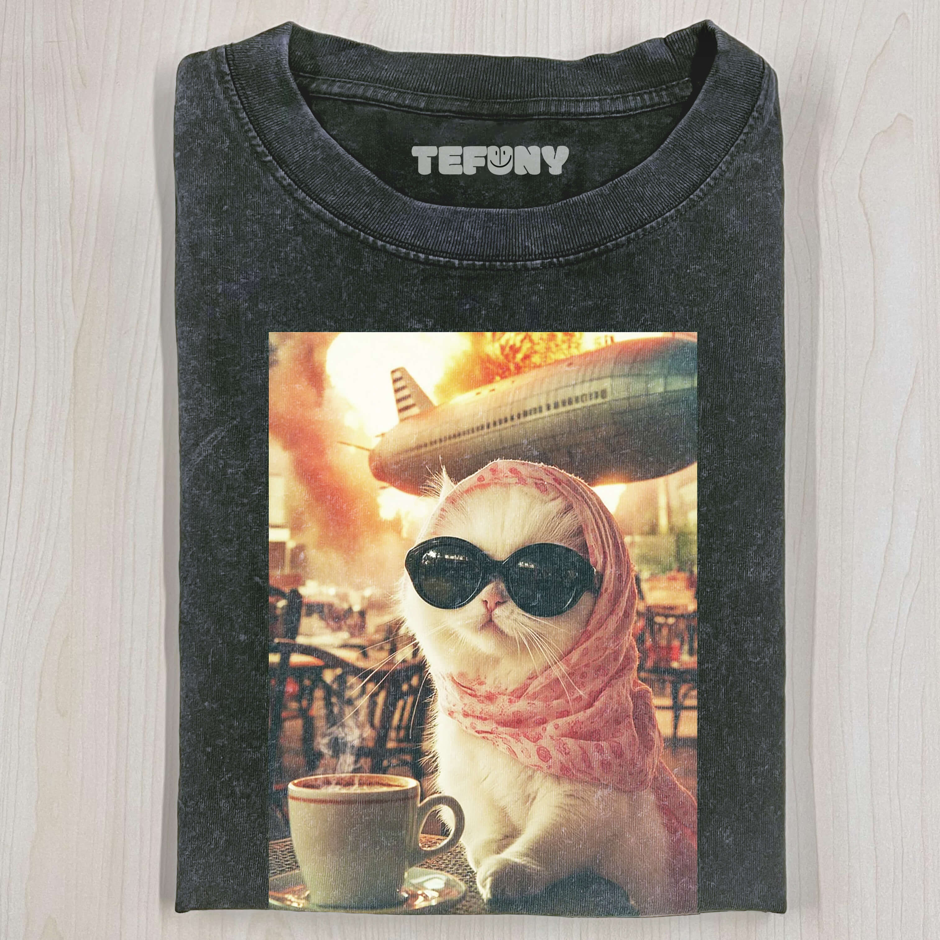 BUNNCALM AND COLLECTED CAT T-SHIRT V2