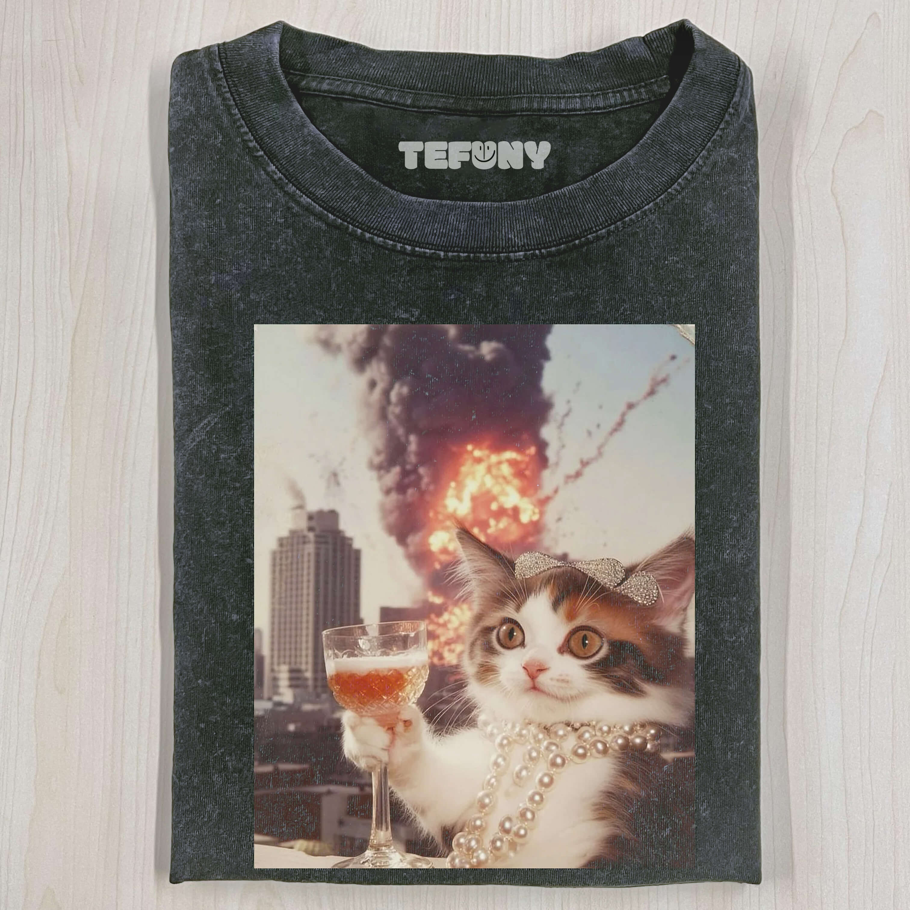 BUNNCALM AND COLLECTED CAT T-SHIRT V4