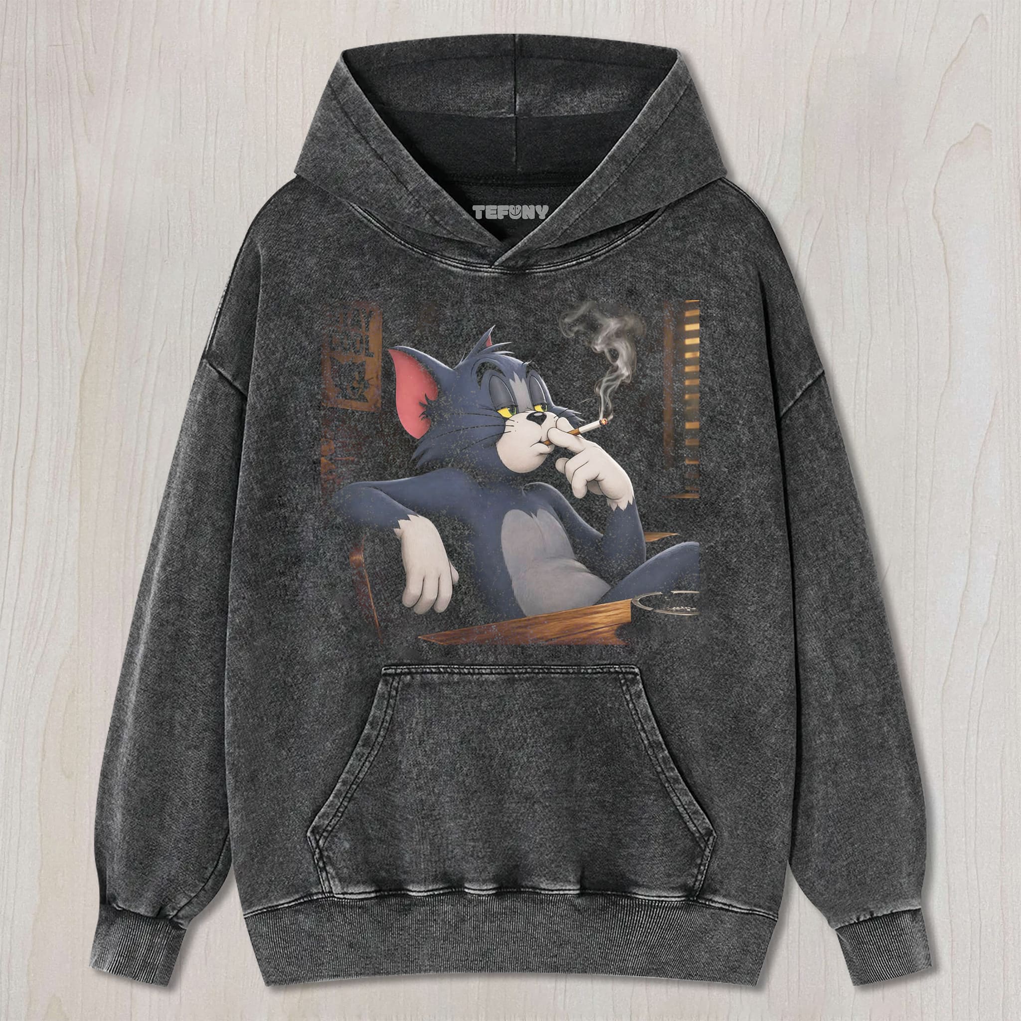 CARTOON CAT SMOKING UNISEX TEE, TANK TOP, LAYERED LS, SWEATSHIRT & HOODIE
