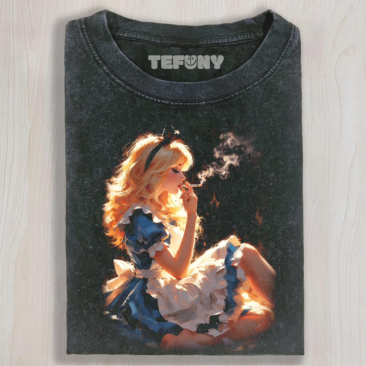 CARTOON GIRL SMOKING UNISEX TEE, TANK TOP, LAYERED LS, SWEATSHIRT & HOODIE