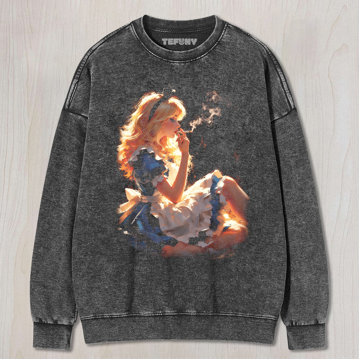CARTOON GIRL SMOKING UNISEX TEE, TANK TOP, LAYERED LS, SWEATSHIRT & HOODIE