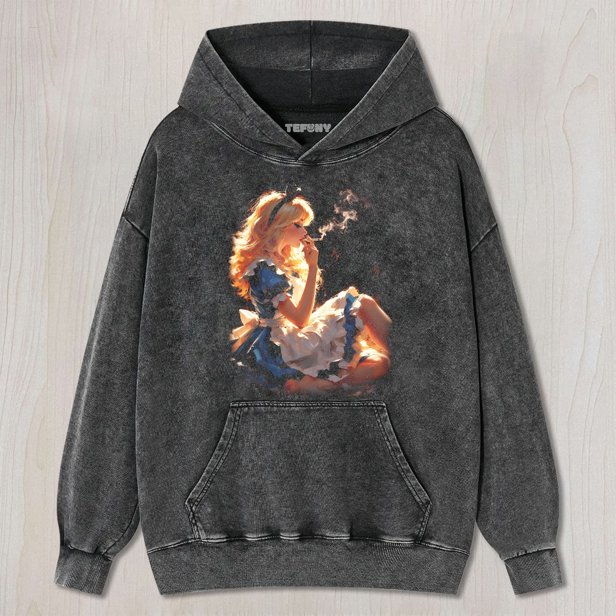 CARTOON GIRL SMOKING UNISEX TEE, TANK TOP, LAYERED LS, SWEATSHIRT & HOODIE