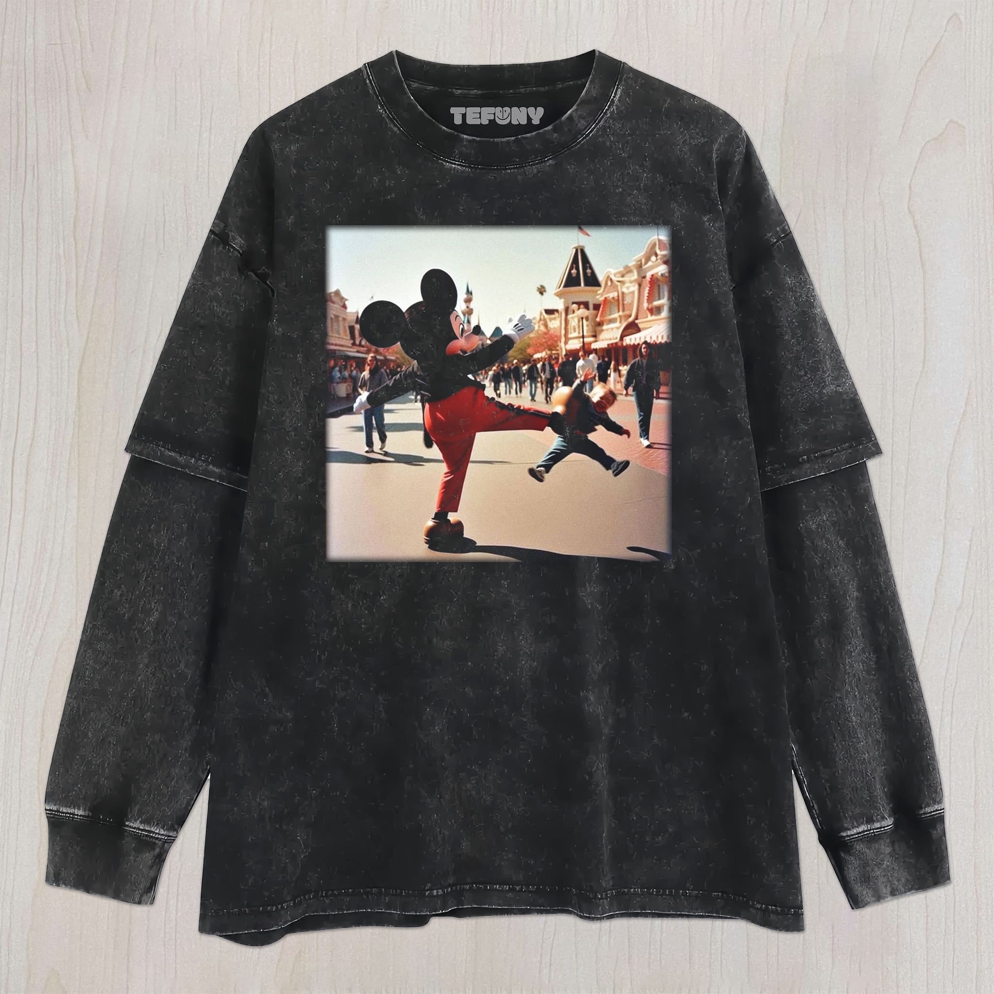 CARTOON MOUSE KICKS CHILD UNISEX TEE, TANK TOP, LAYERED LS, SWEATSHIRT & HOODIE