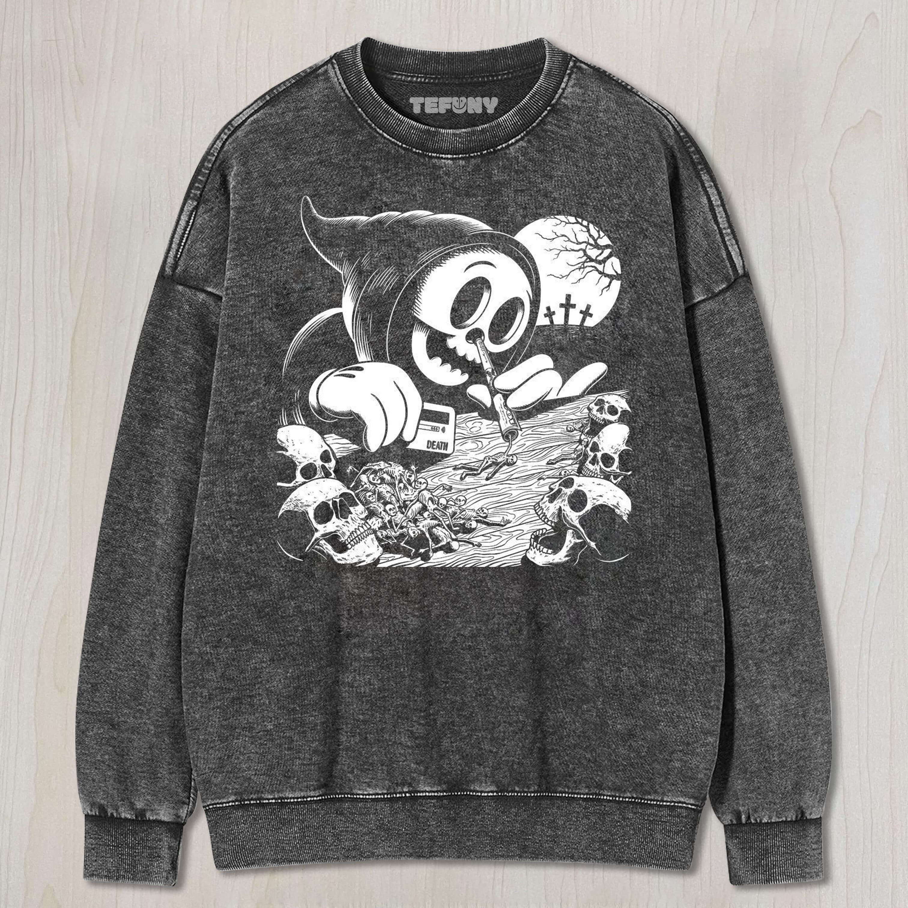 CARTOON DEATH UNISEX TEE, TANK TOP, LAYERED LS, SWEATSHIRT & HOODIE