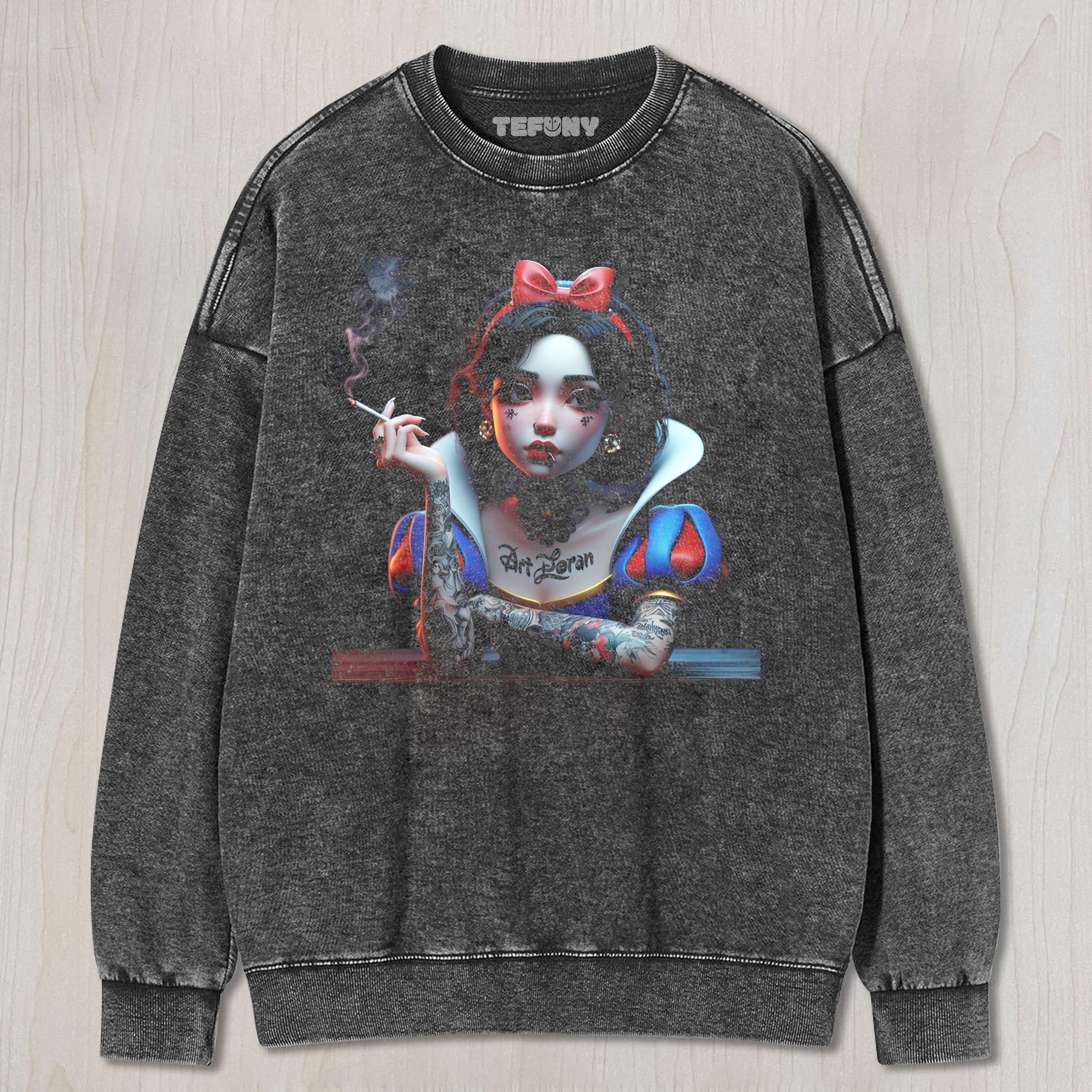 CARTOON GIRL SMOKING TEE & SWEAT & HOOD