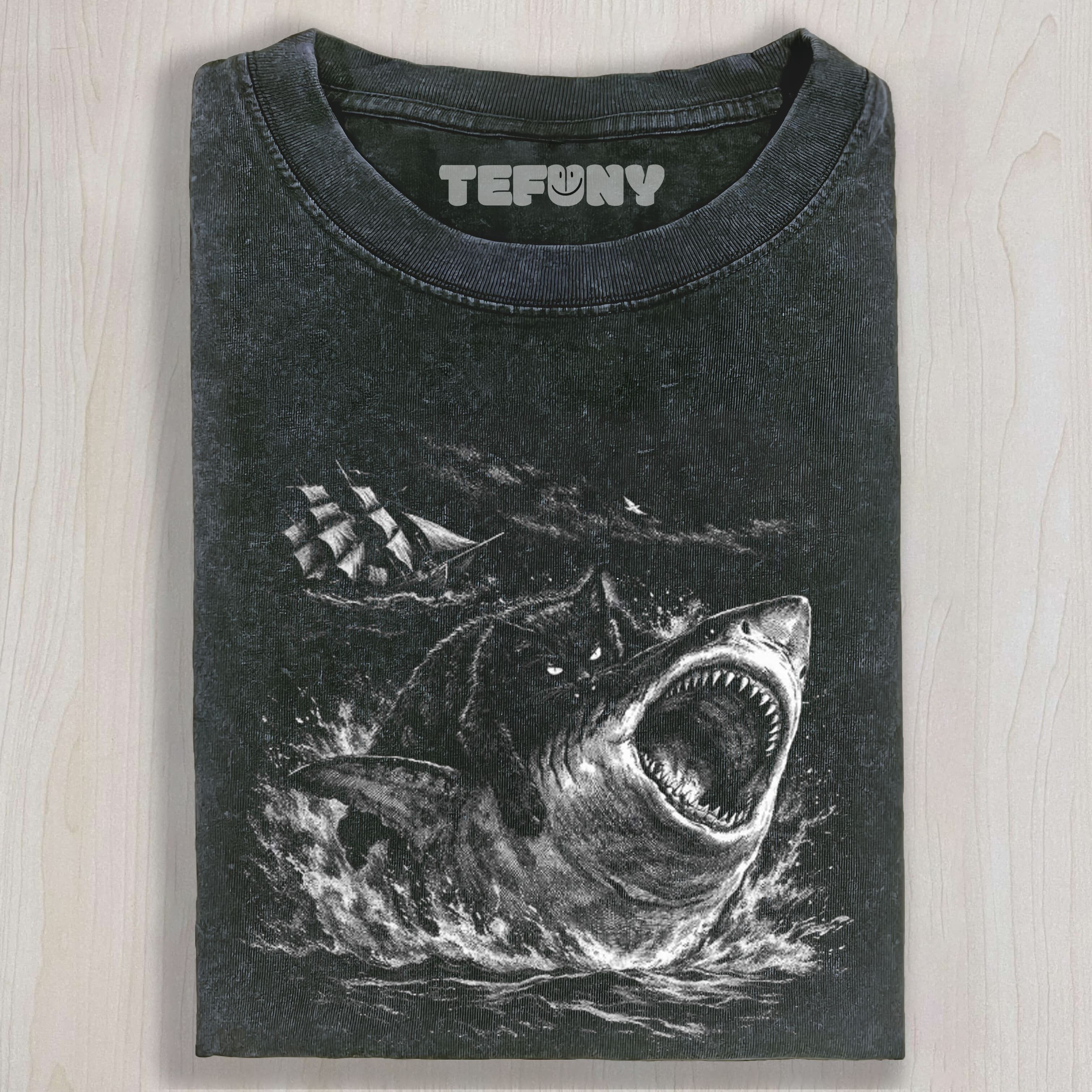 CAT ATTACK SHARK UNISEX TEE, TANK TOP, LAYERED LS, SWEATSHIRT & HOODIE