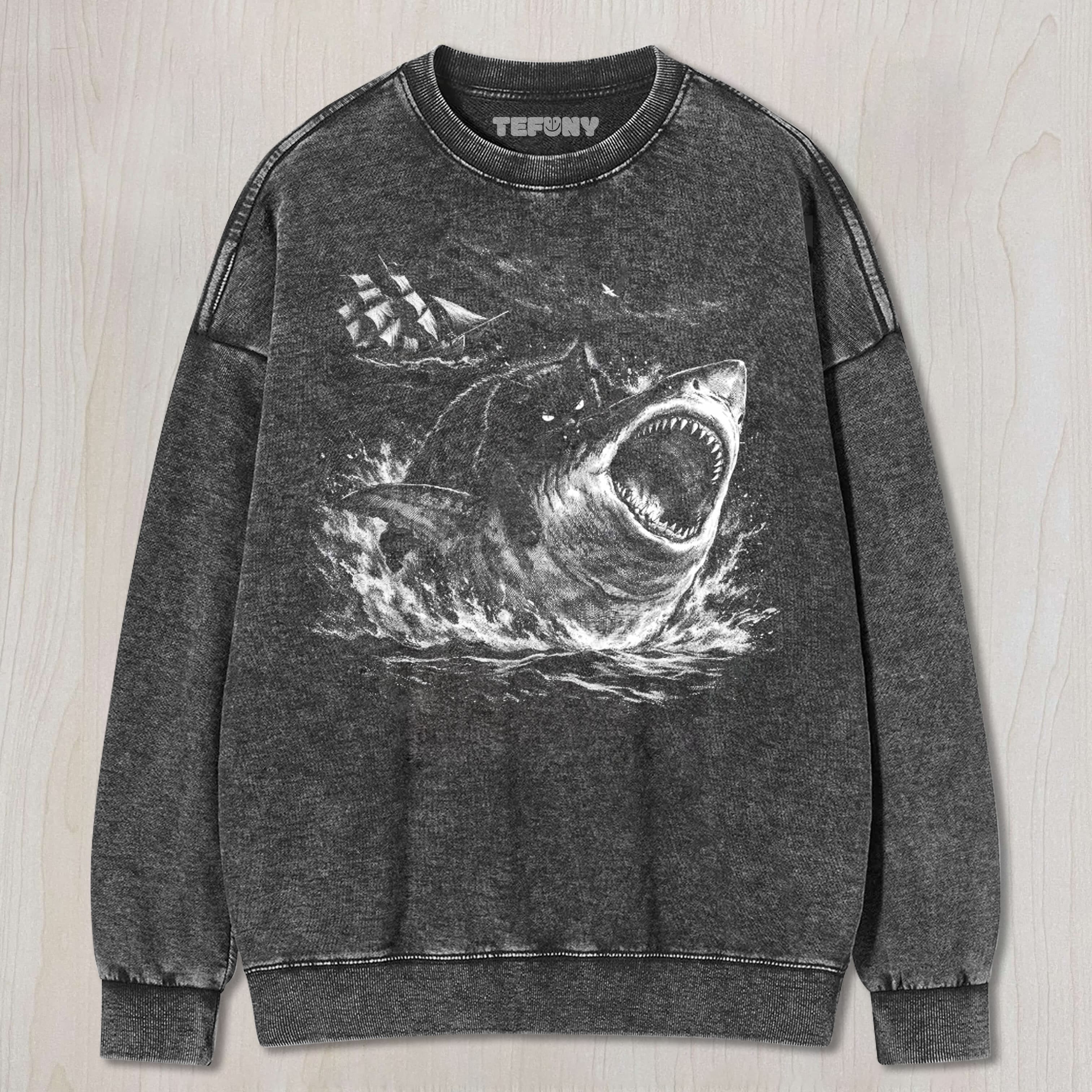 CAT ATTACK SHARK UNISEX TEE, TANK TOP, LAYERED LS, SWEATSHIRT & HOODIE