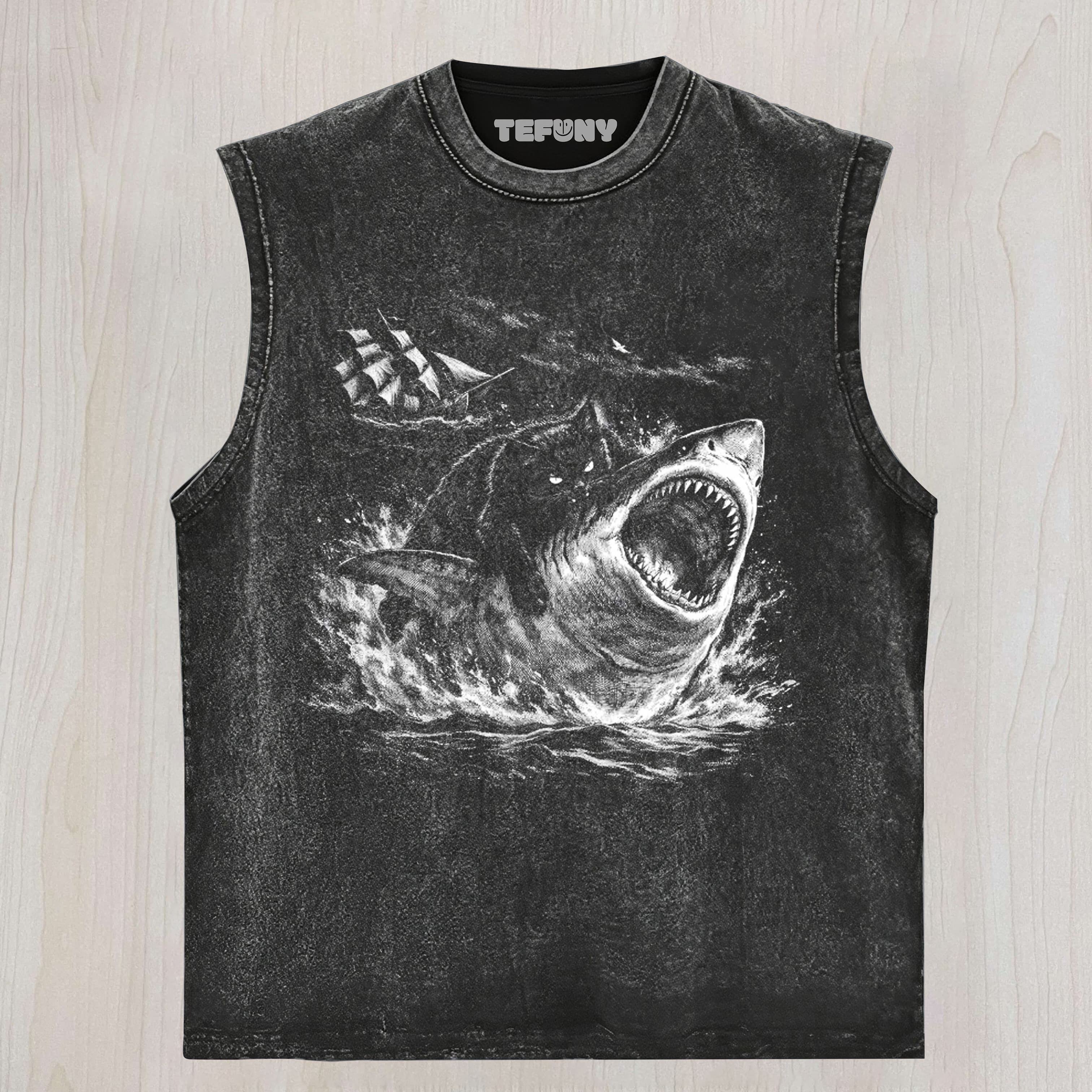 CAT ATTACK SHARK UNISEX TEE, TANK TOP, LAYERED LS, SWEATSHIRT & HOODIE