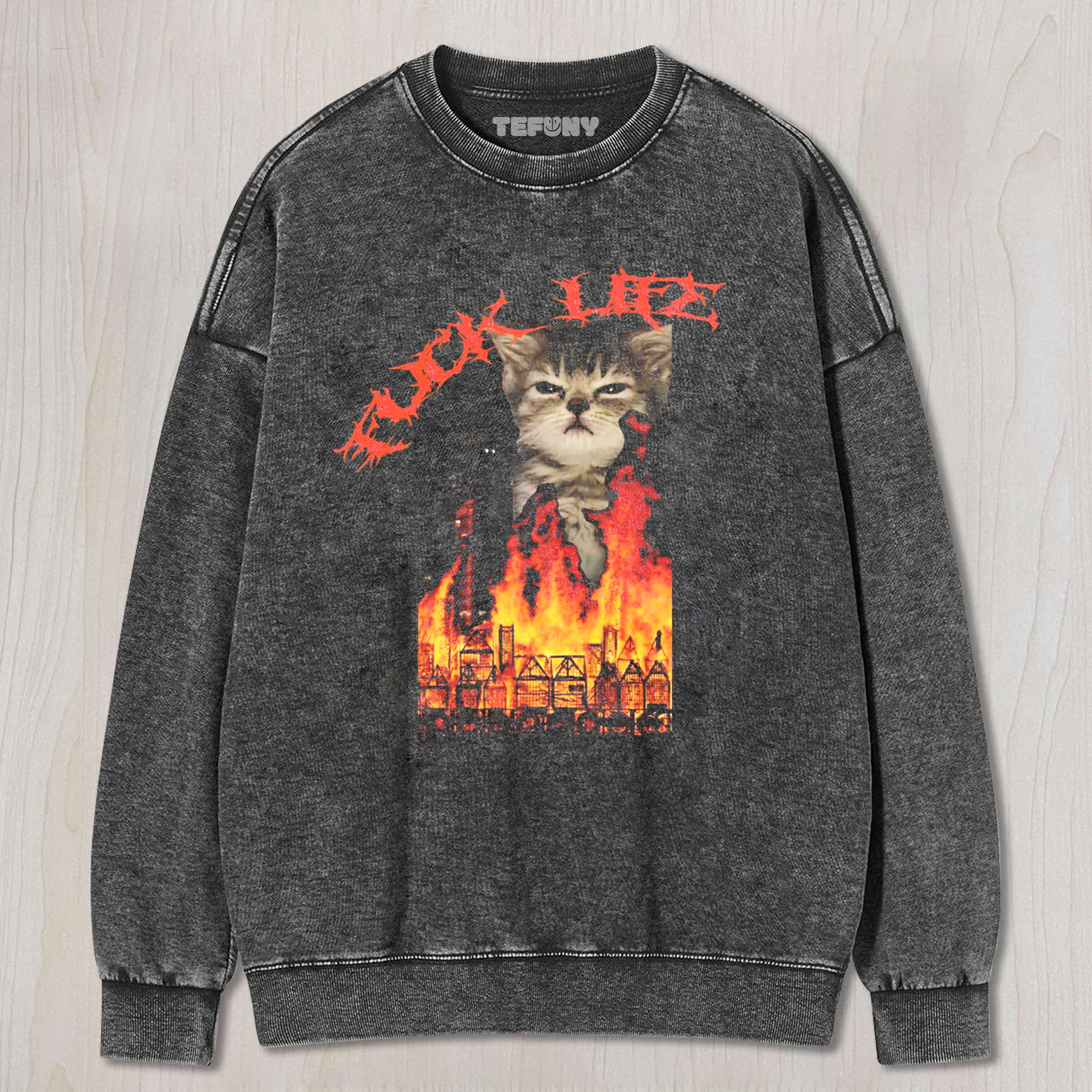 CAT MEME FUCK LIFR TEE & SWEAT & HOOD