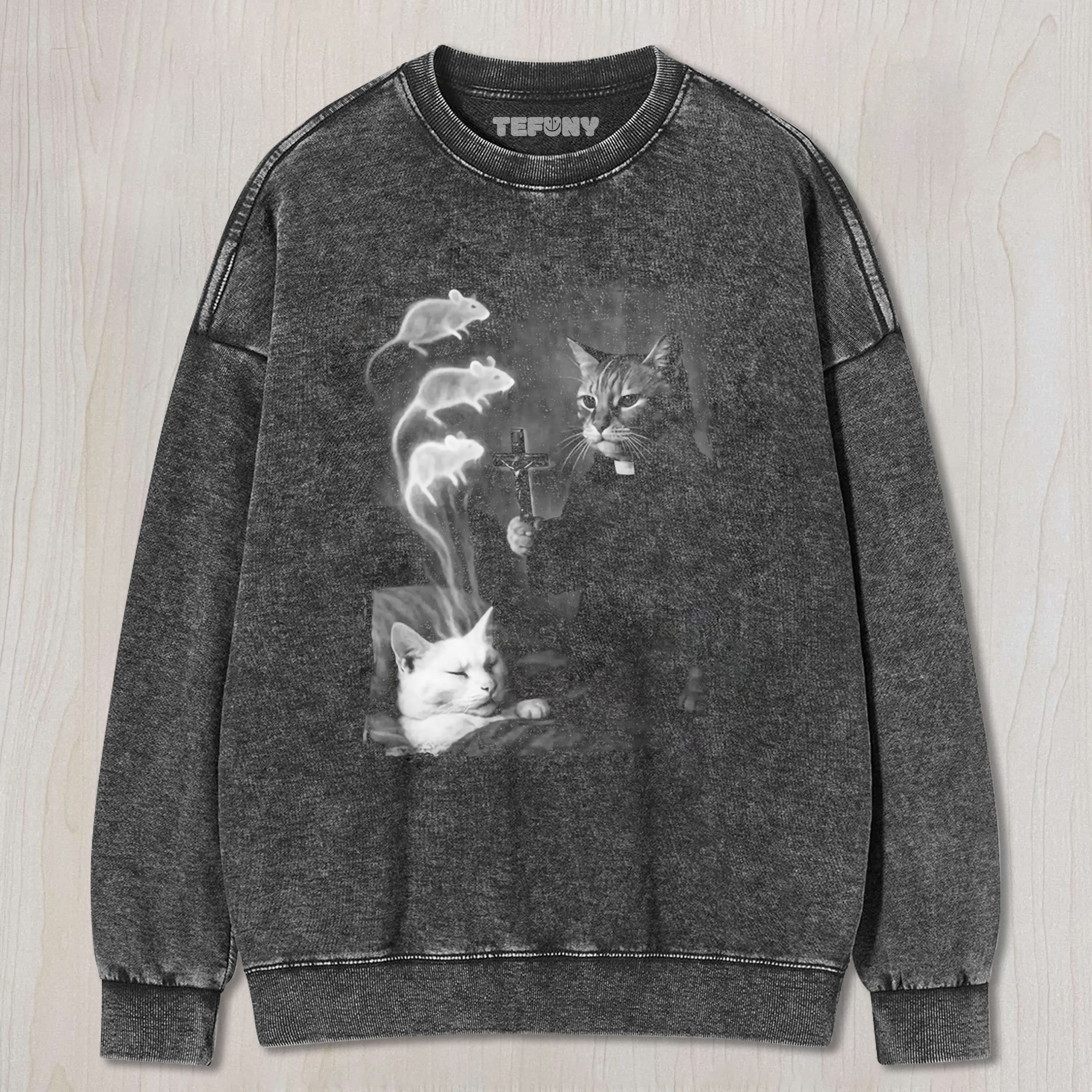 CAT PRIEST EXORCISM UNISEX TEE, TANK TOP, LAYERED LS, SWEATSHIRT & HOODIE