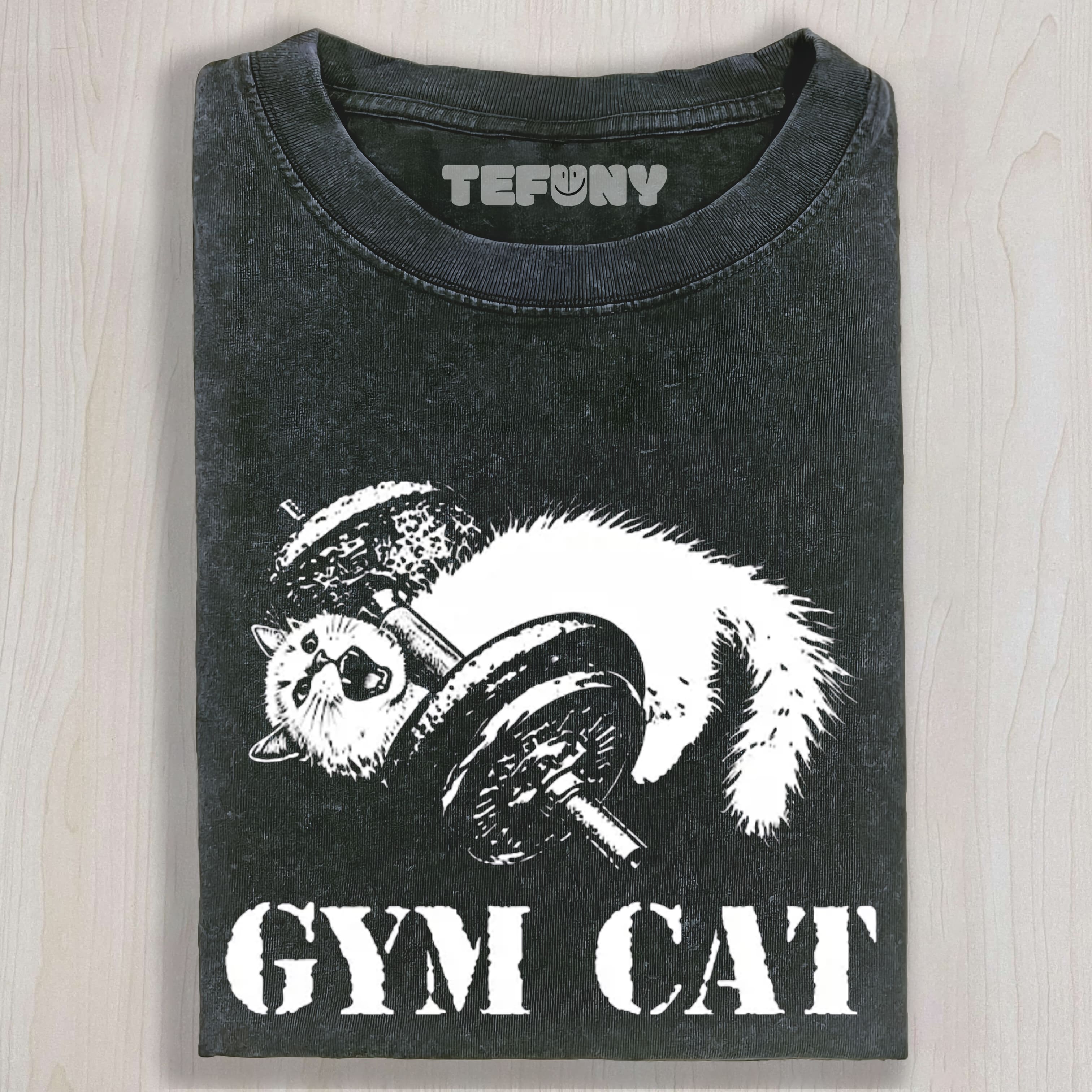 CAT PUMPING IRON AT THE GYM UNISEX TEE, TANK TOP, LAYERED LS, SWEATSHIRT & HOODIE