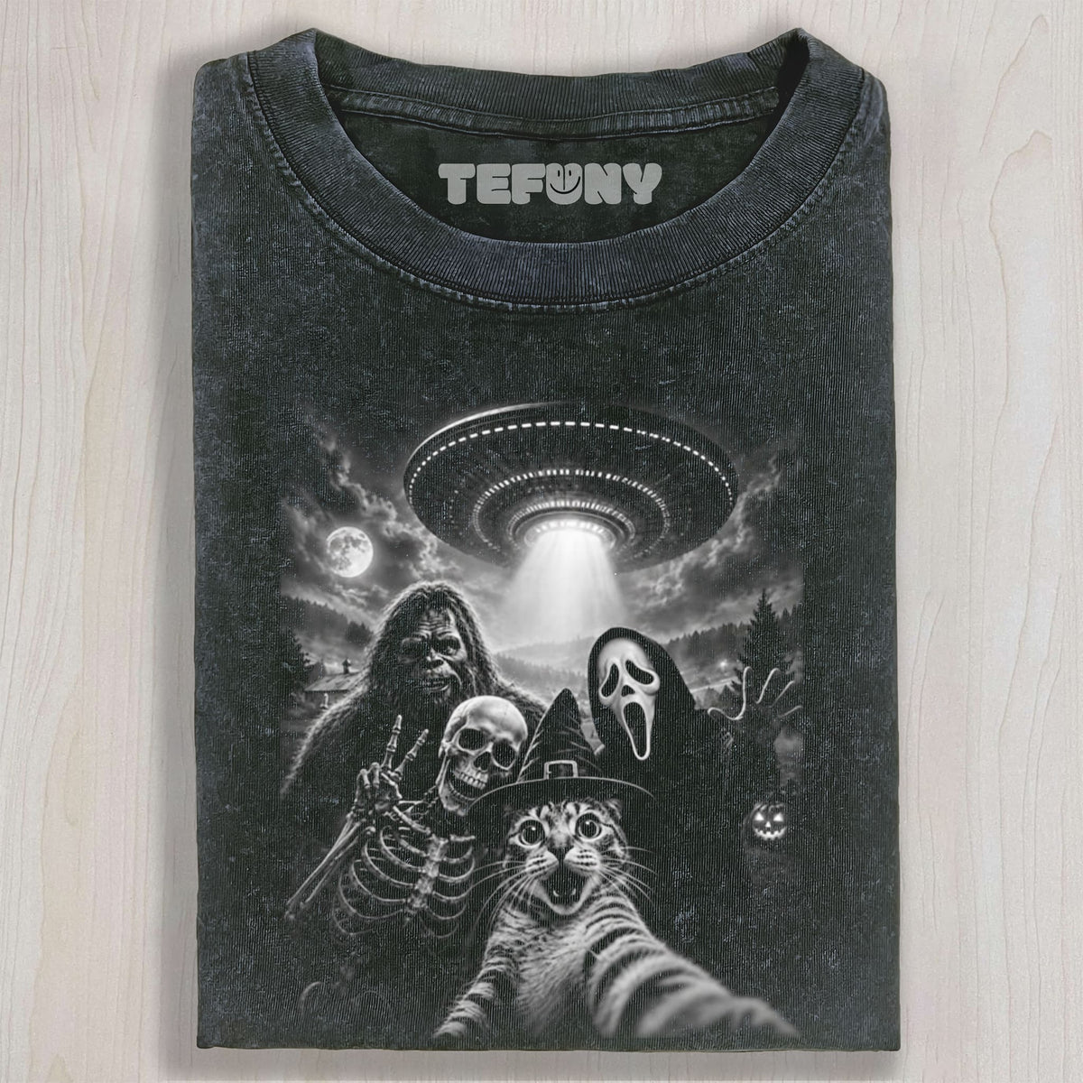 CAT SELFIE HALLOWEEN UNISEX TEE, TANK TOP, LAYERED LS, SWEATSHIRT & HOODIE