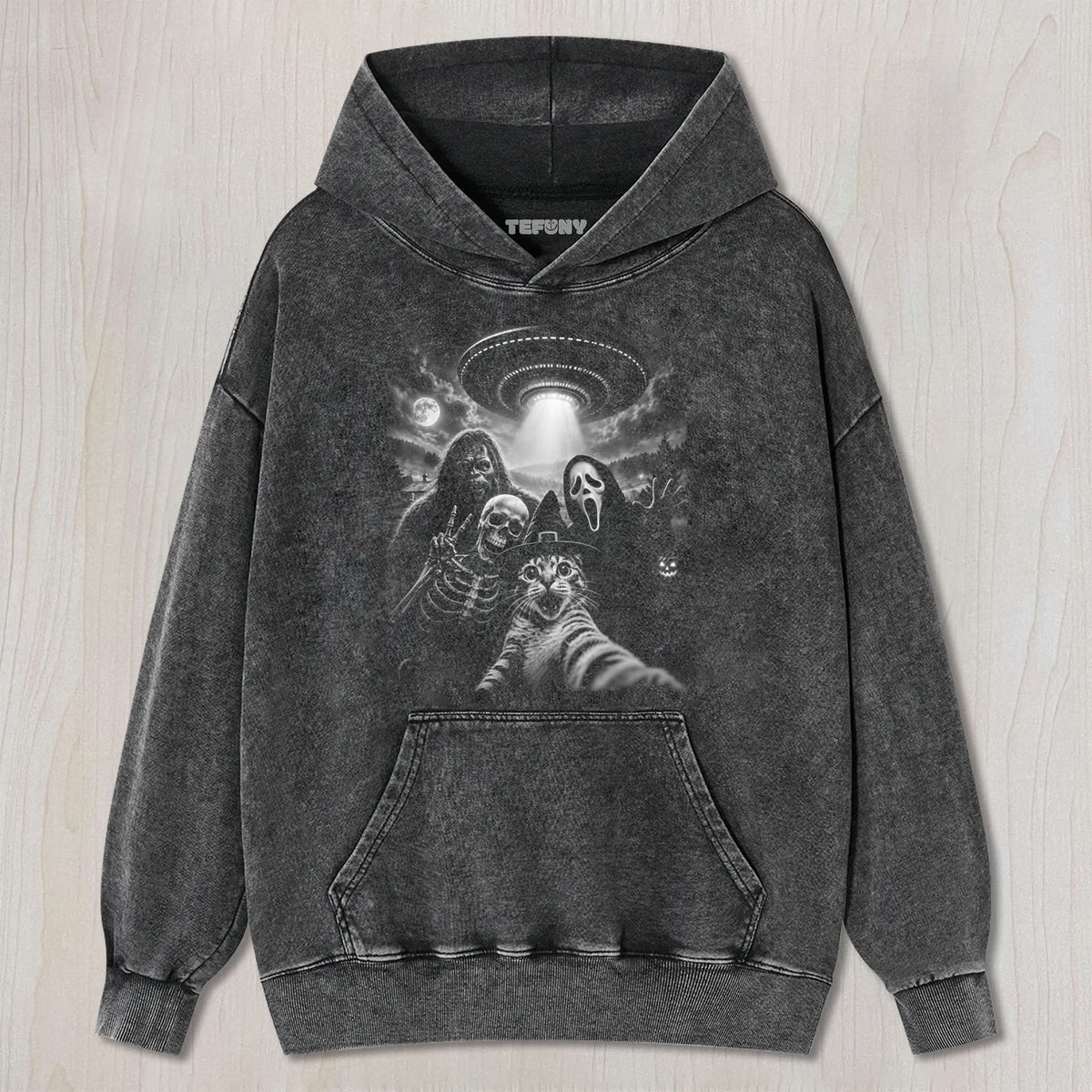CAT SELFIE HALLOWEEN UNISEX TEE, TANK TOP, LAYERED LS, SWEATSHIRT & HOODIE