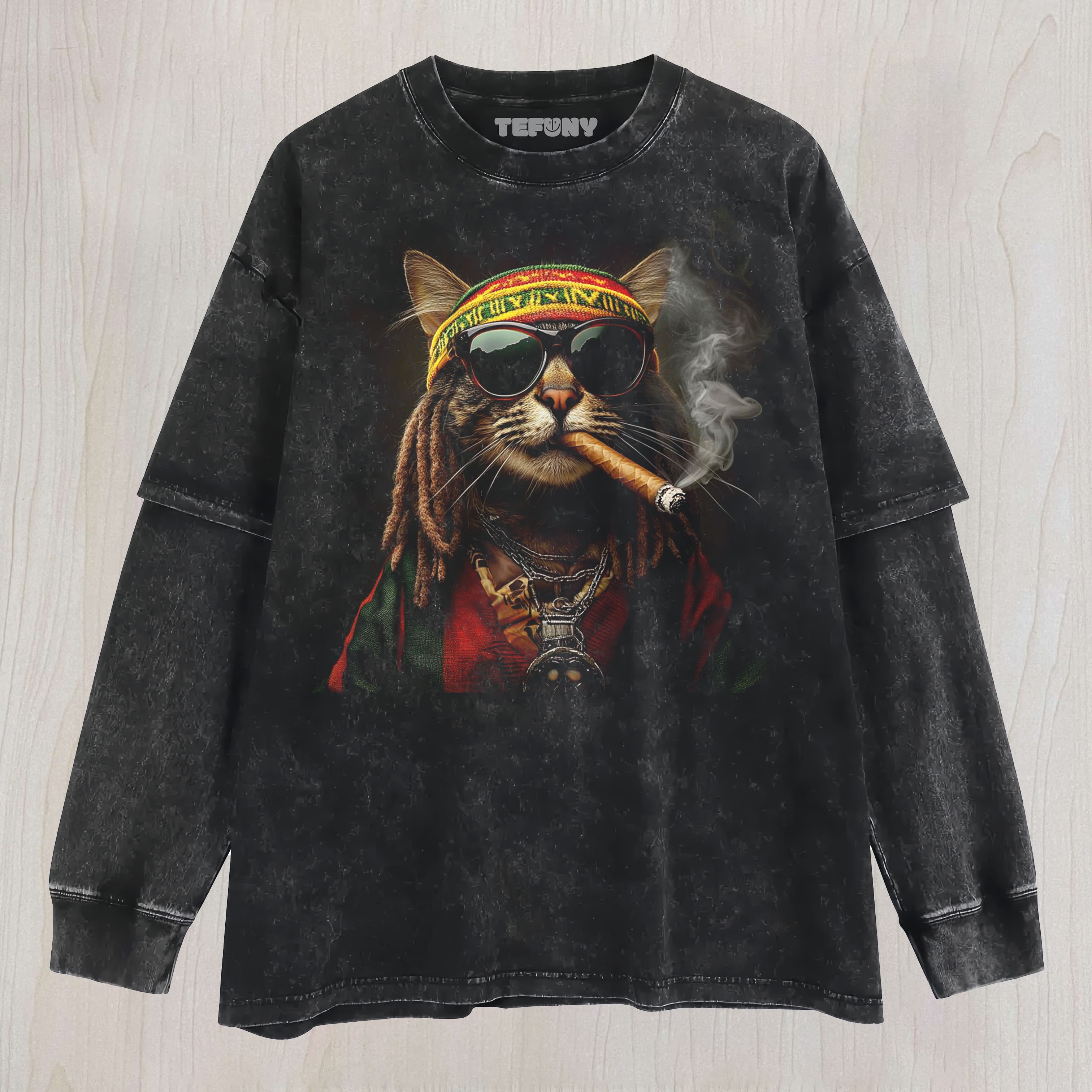 CAT SMOKE UNISEX TEE, TANK TOP, LAYERED LS, SWEATSHIRT & HOODIE