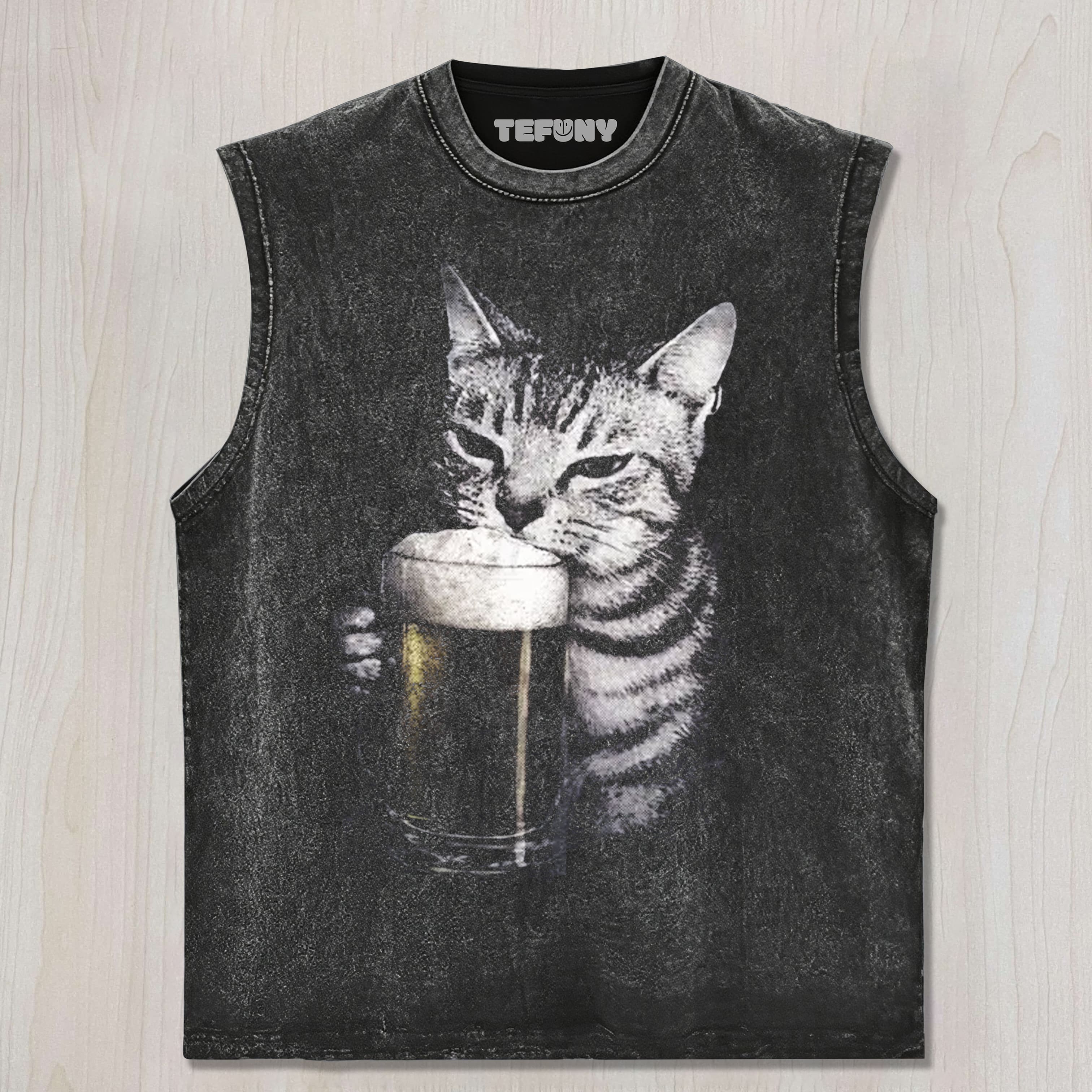 CAT BEER MEME UNISEX TEE, TANK TOP, LAYERED LS, SWEATSHIRT & HOODIE