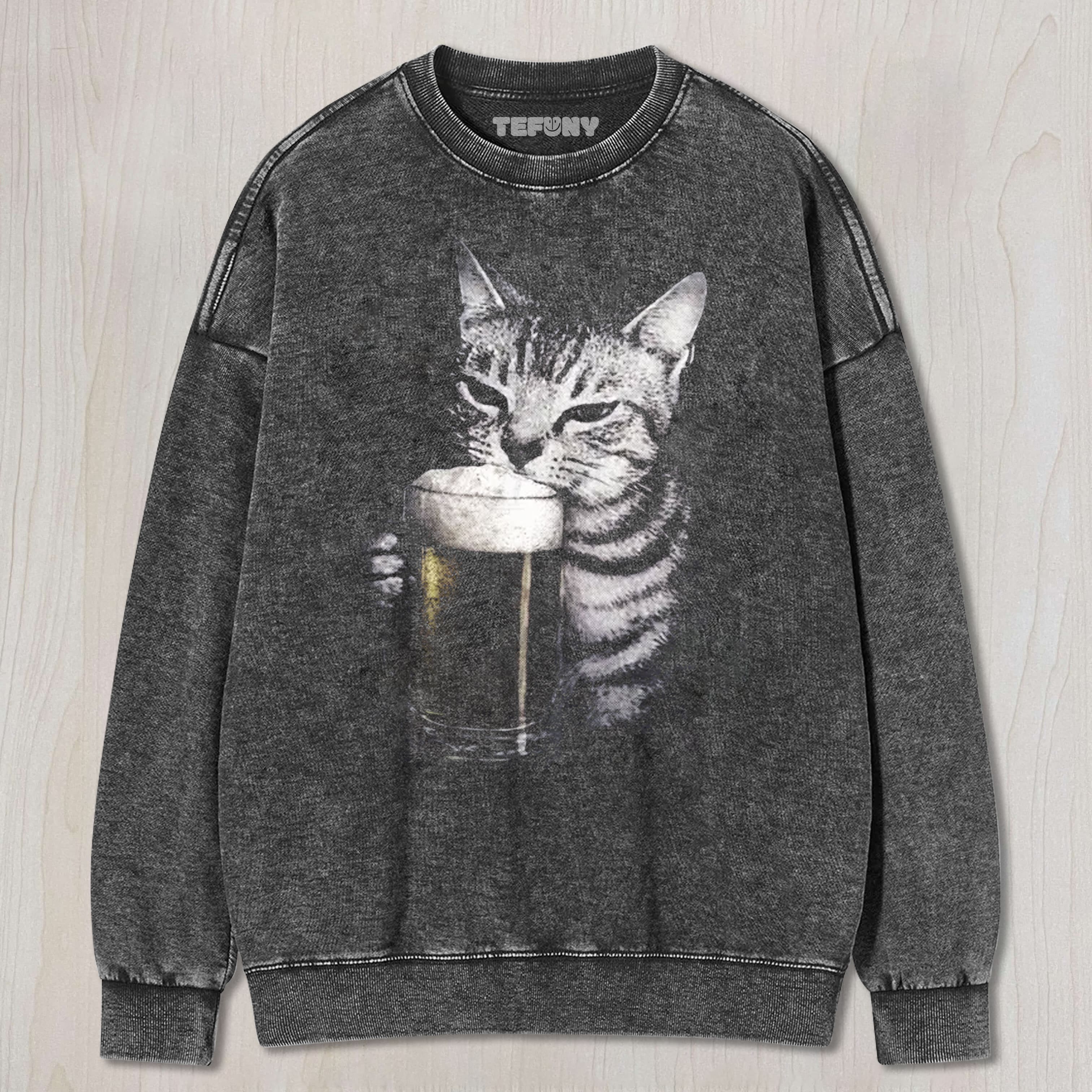 CAT BEER MEME UNISEX TEE, TANK TOP, LAYERED LS, SWEATSHIRT & HOODIE